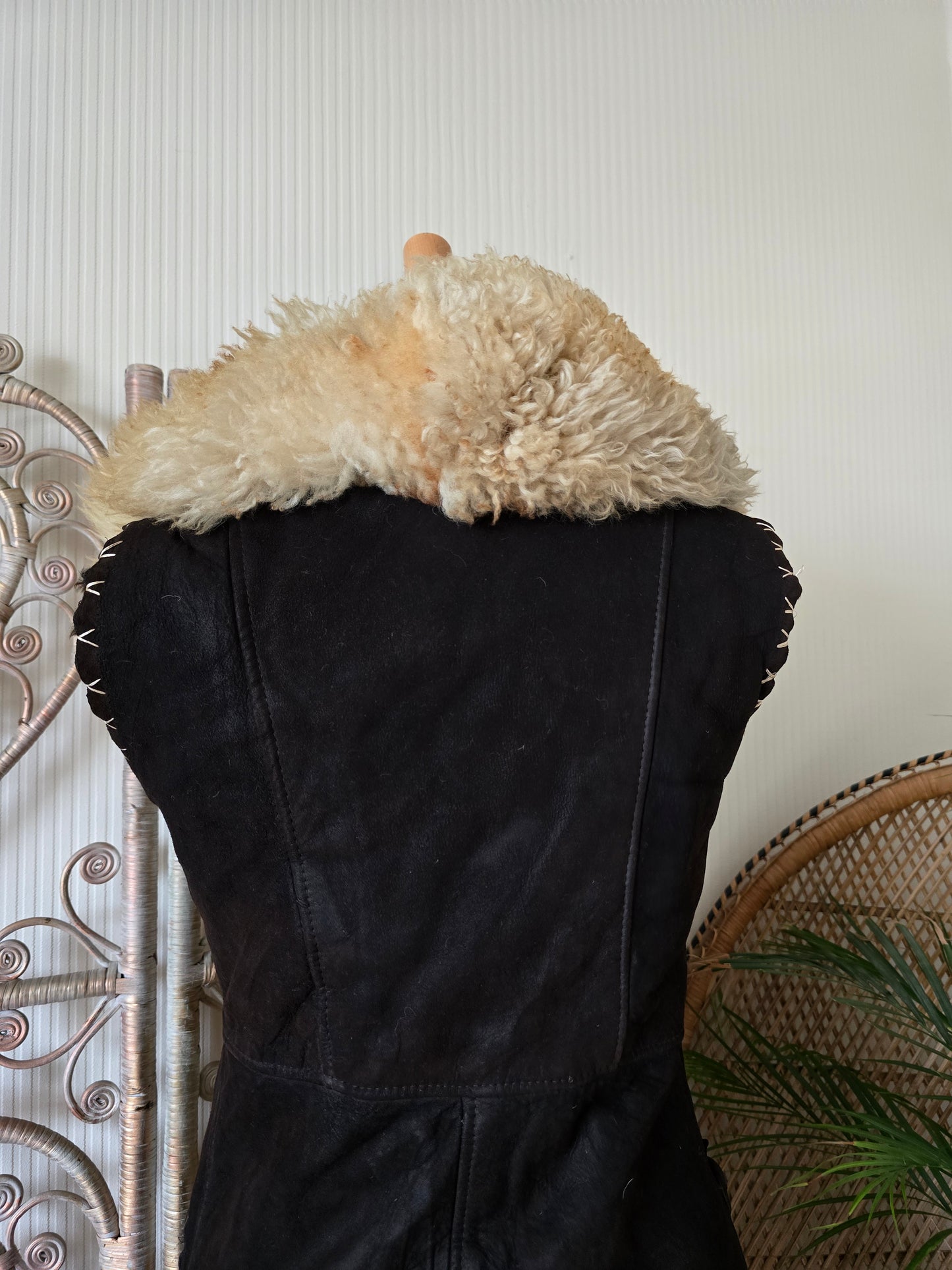 Vintage sheepskin waistcoat