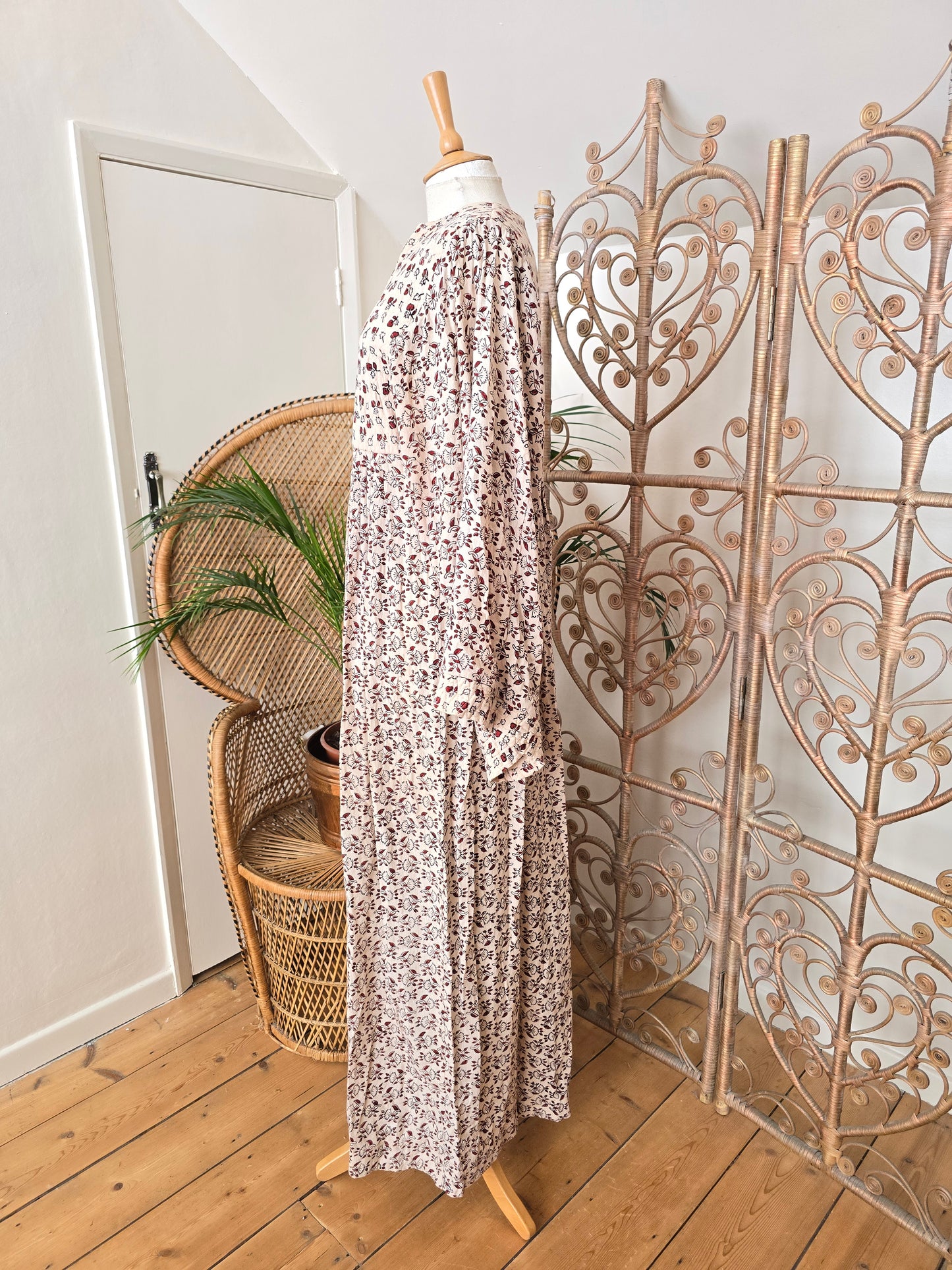 Vintage Anmol indian print 70s maxi dress