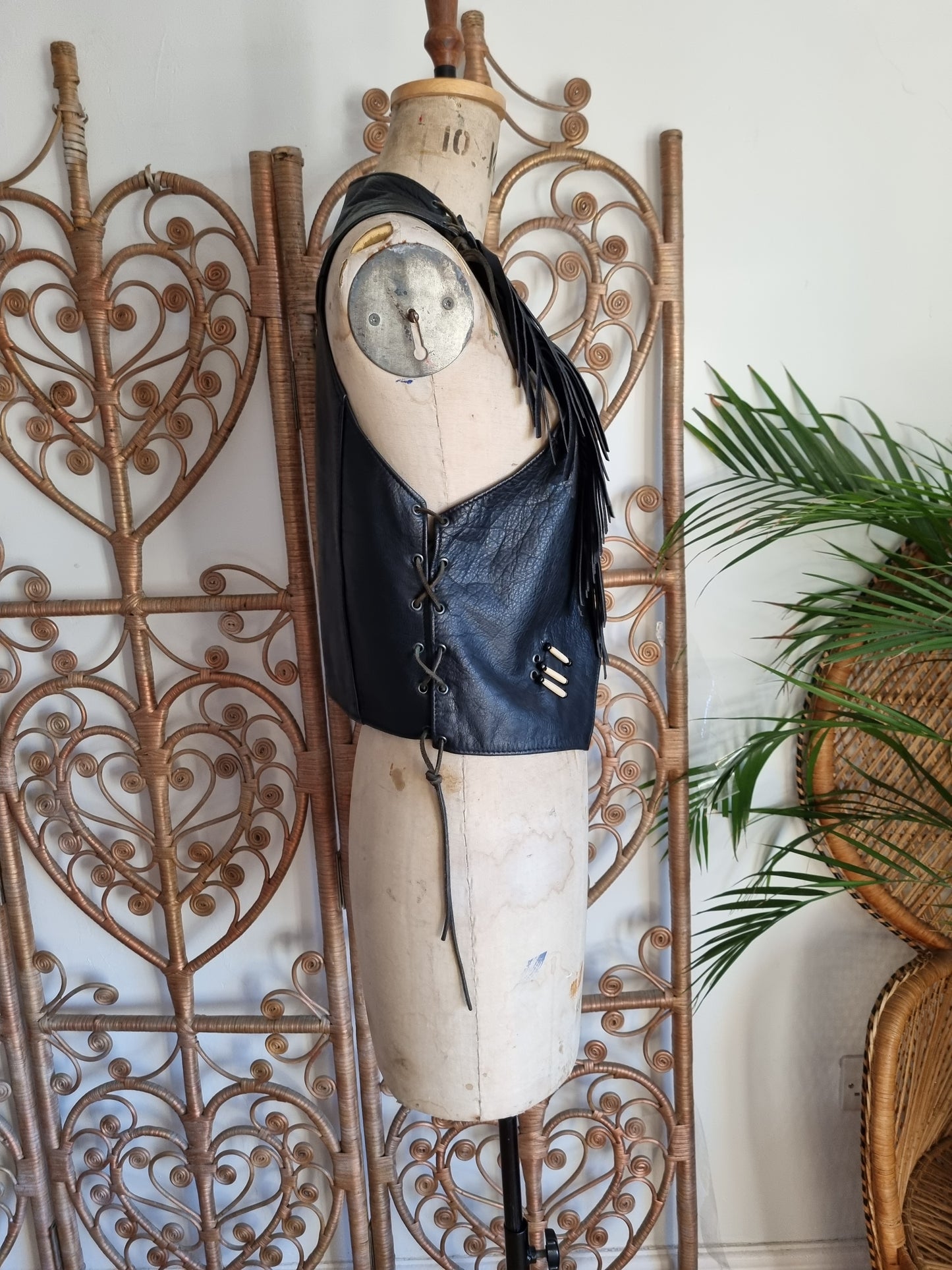 Vintage leather waistcoat