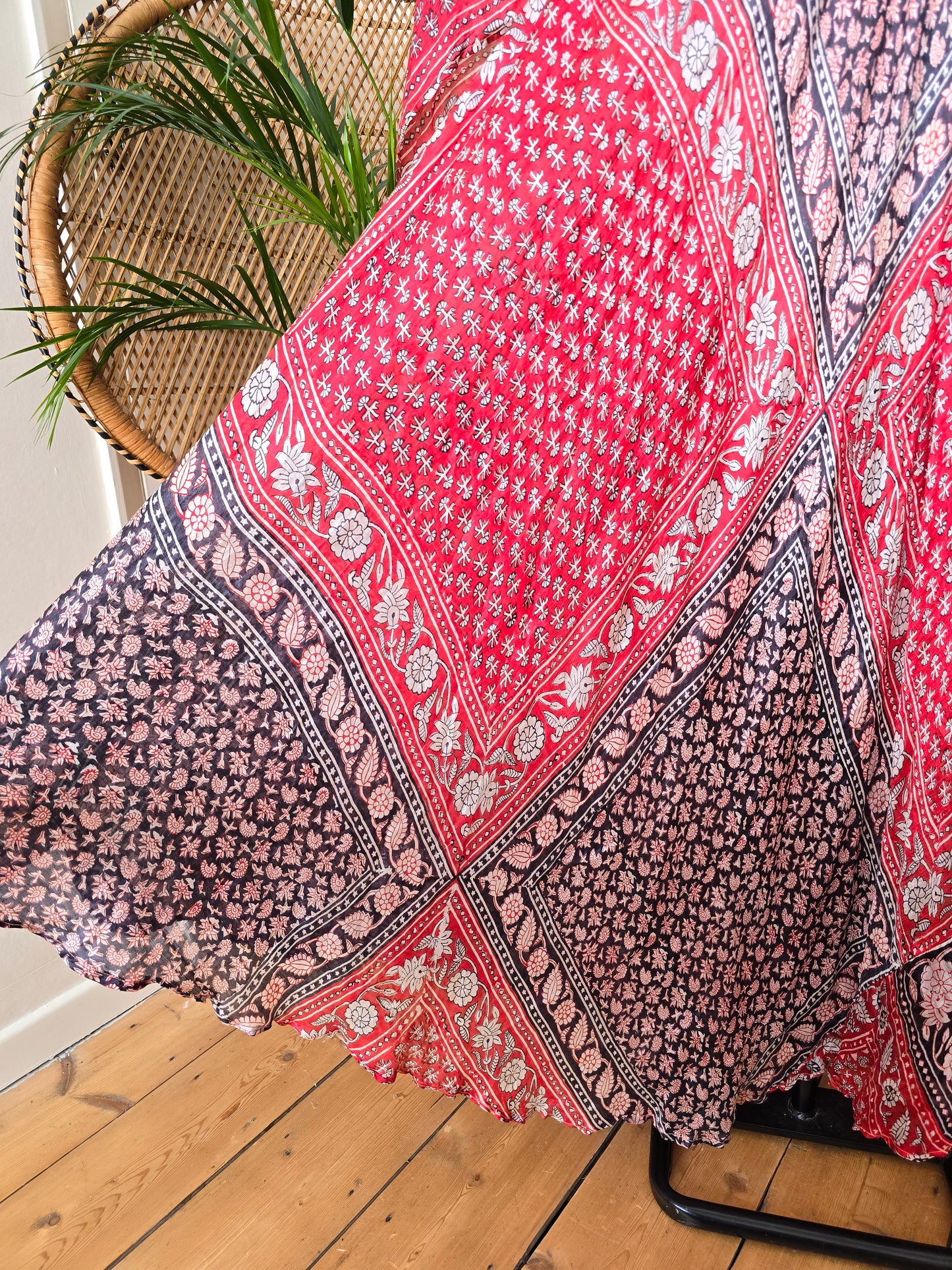 Vintage silk Indian kaftan dress