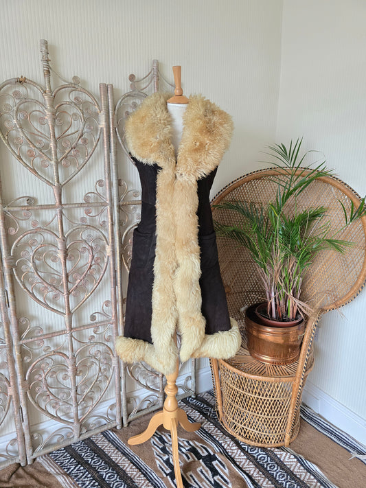 Vintage sheepskin waistcoat