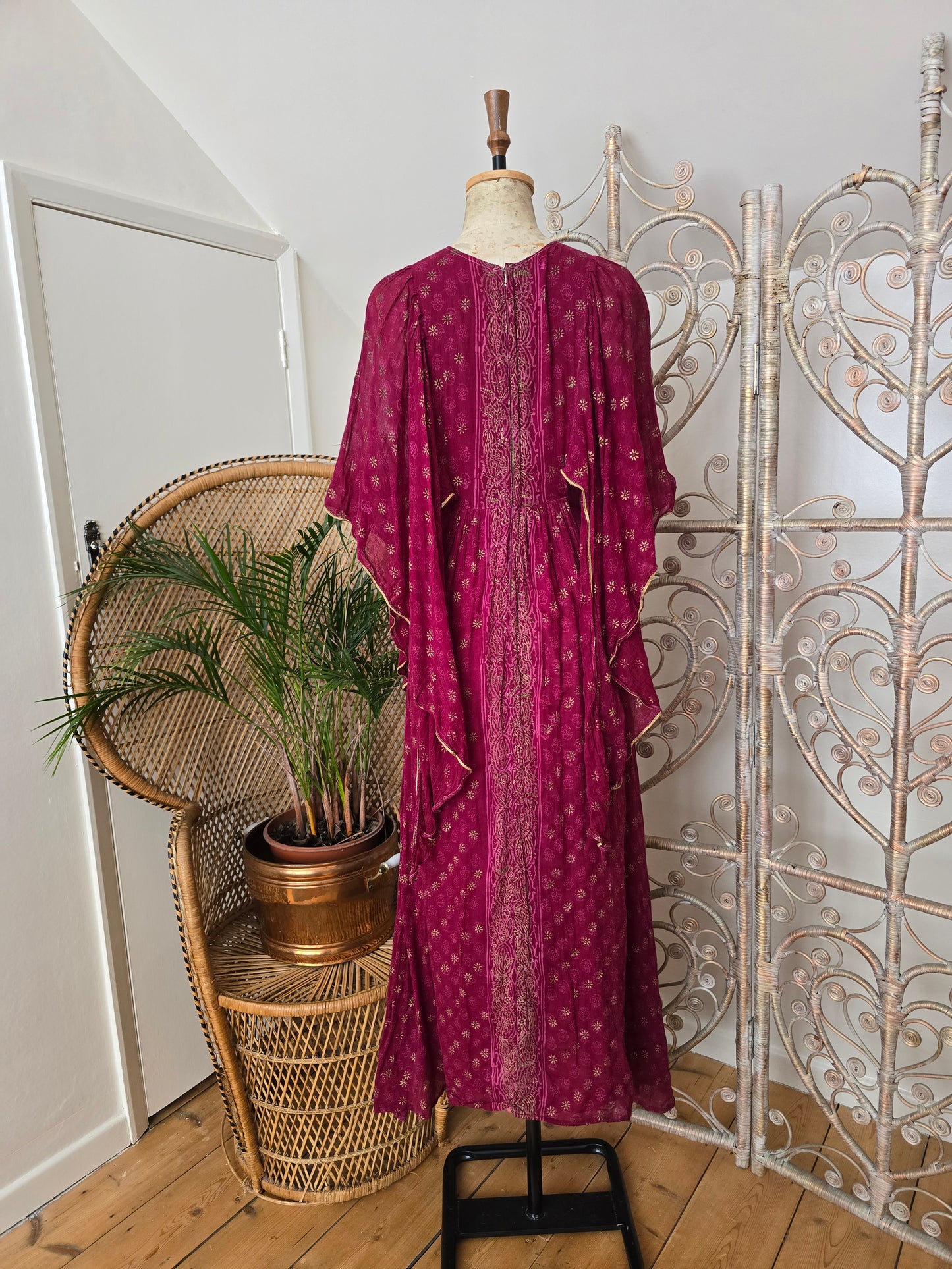 Vintage Ayesha Davar Indian cotton maxi dress