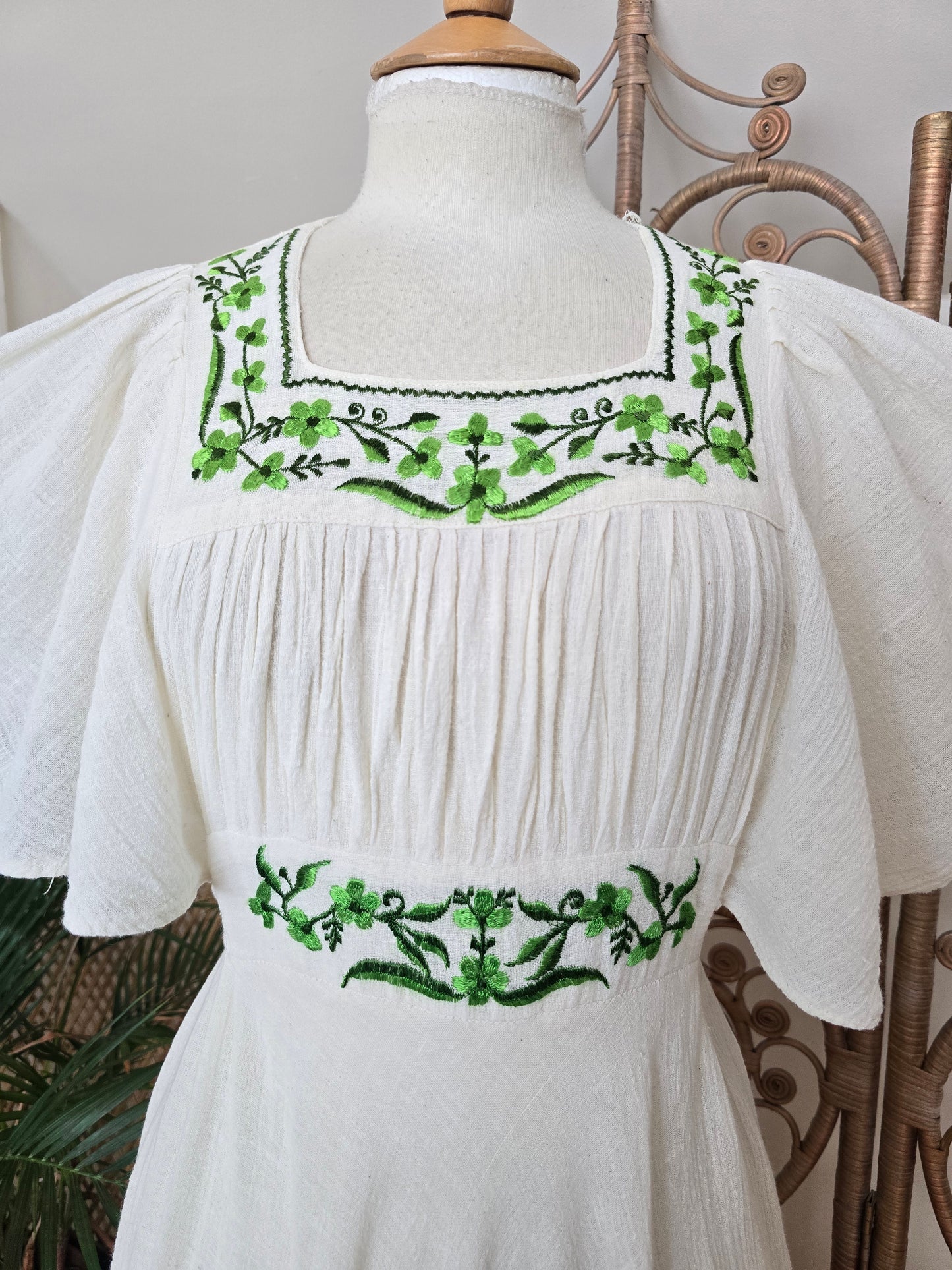 Vintage embroidered cheesecloth dress