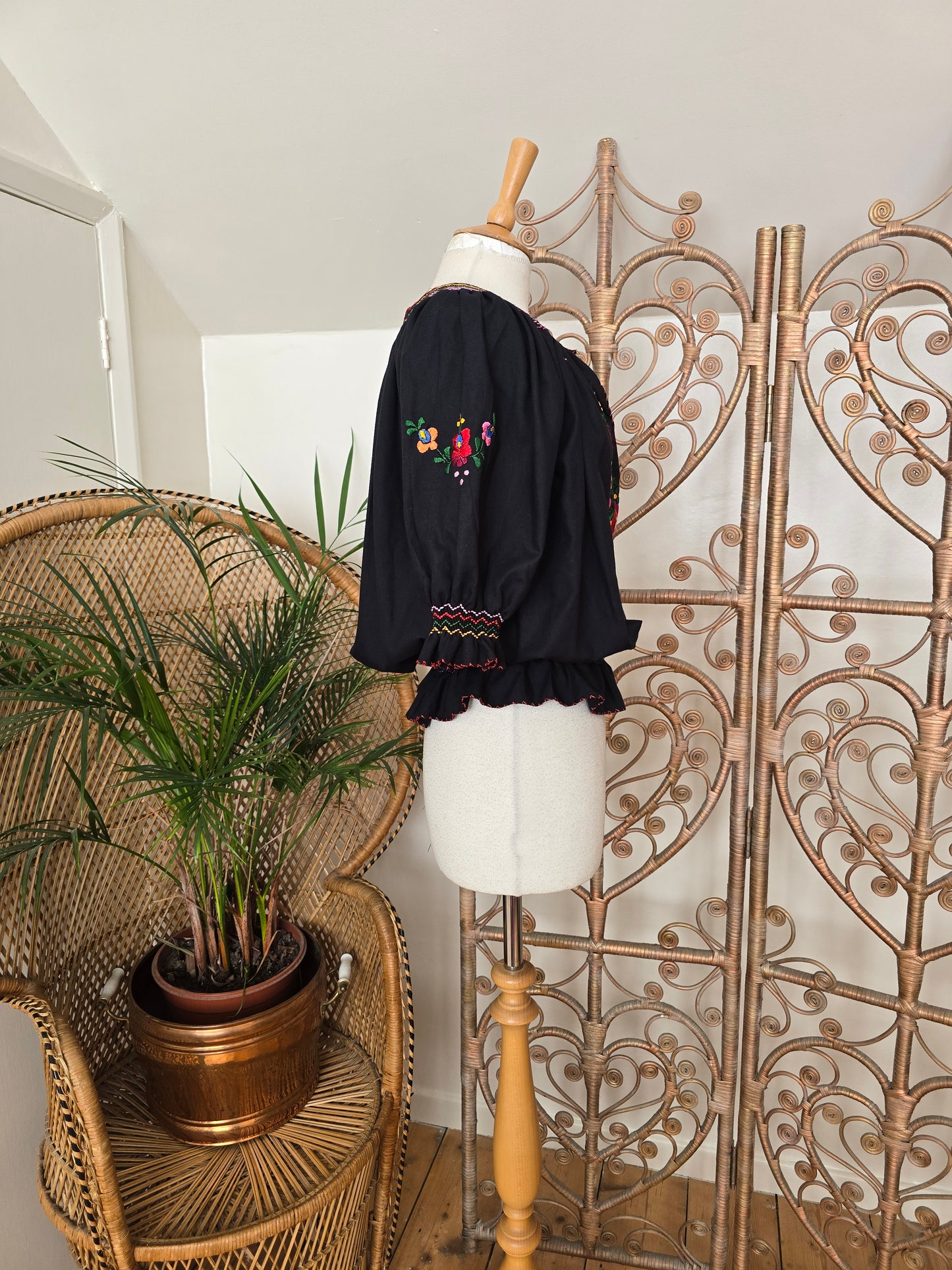 Vintage Hungarian embroidered blouse
