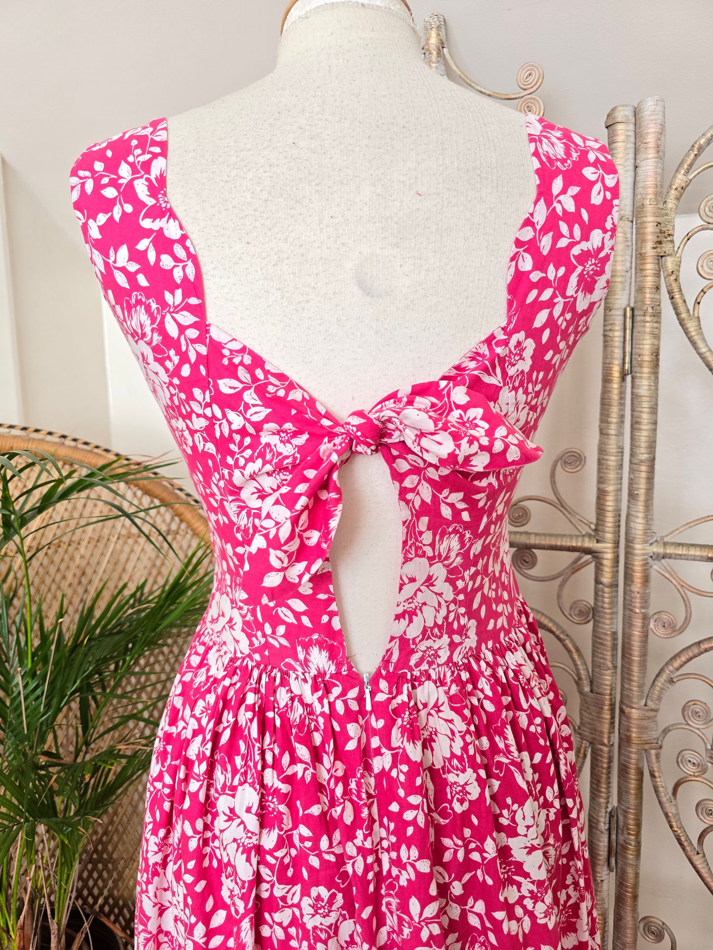 Vintage Laura Ashley bow back dress