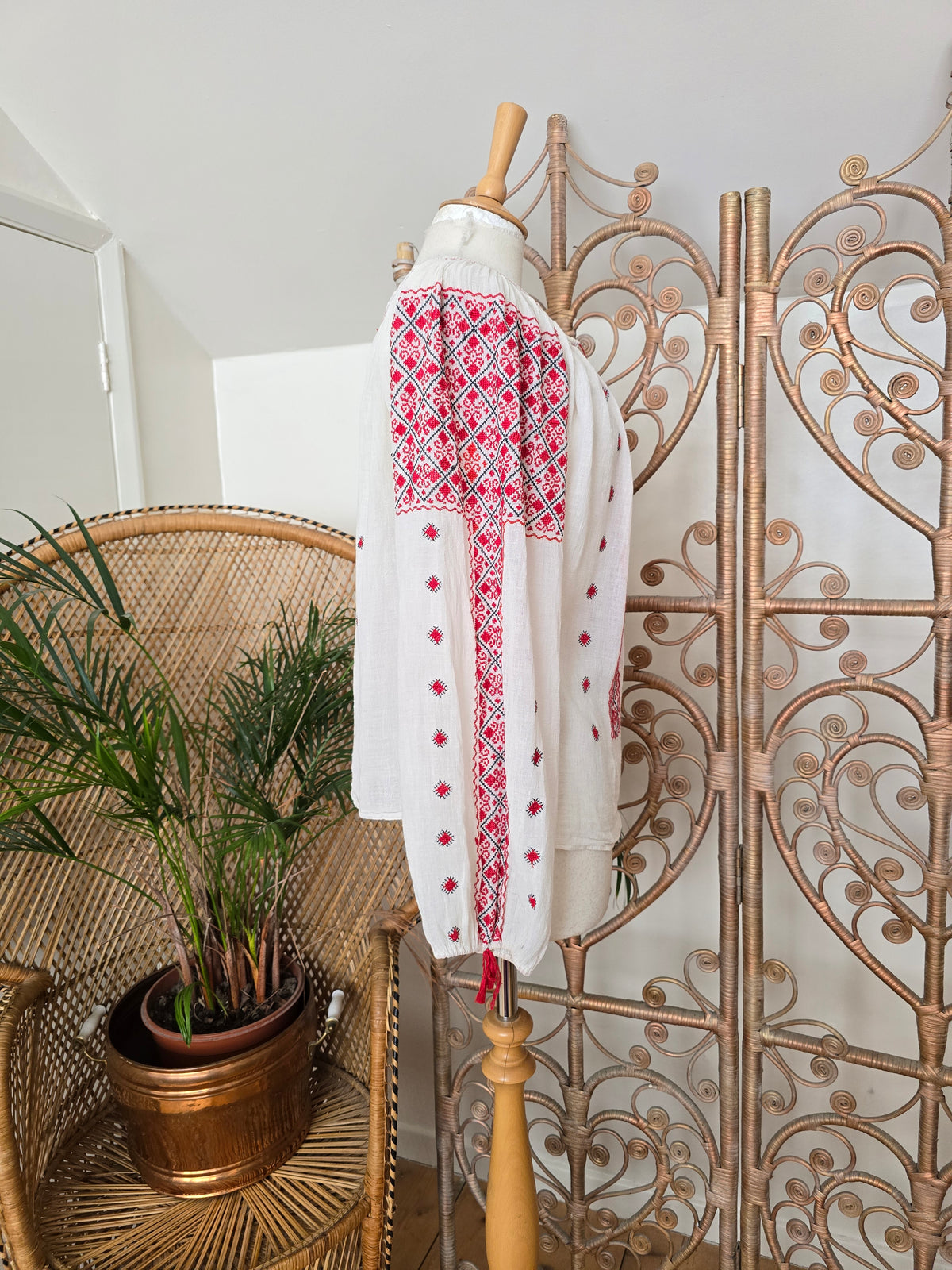 Vintage Romanian cheesecloth blouse