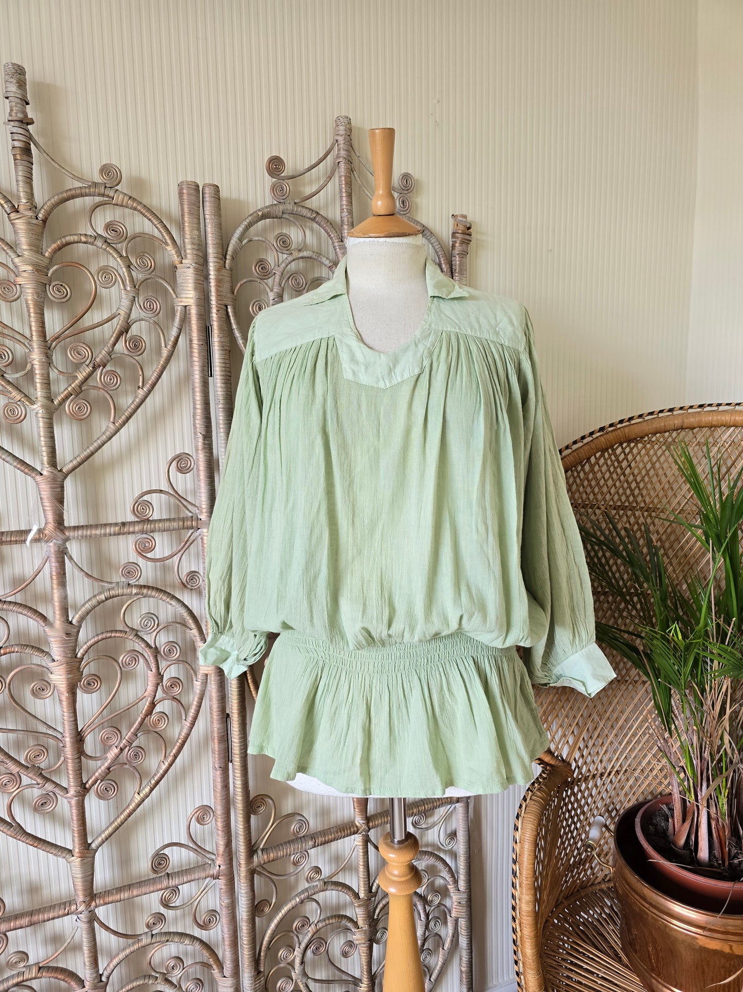 Vintage cheesecloth tunic blouse