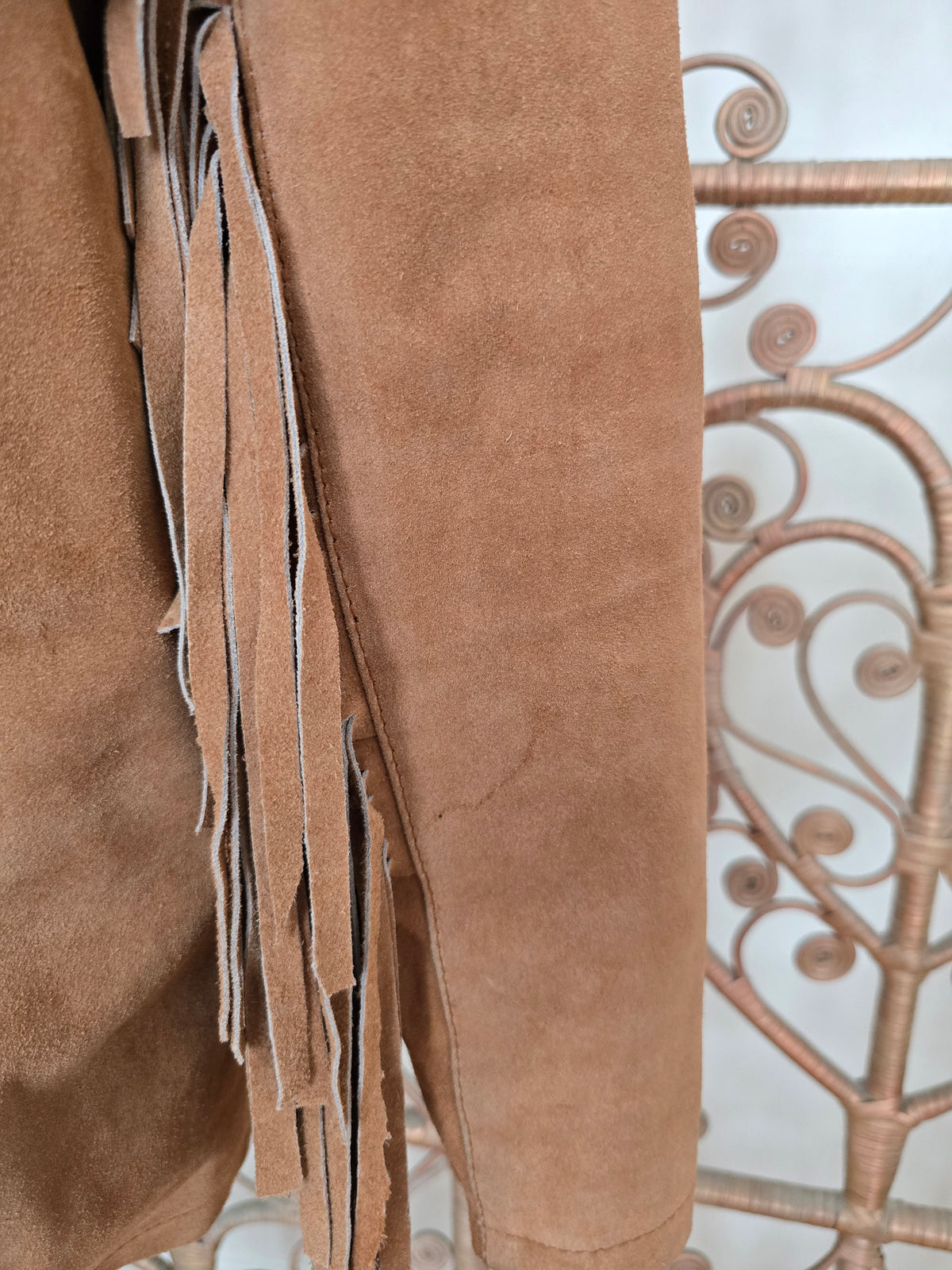 Vintage suede fringe jacket