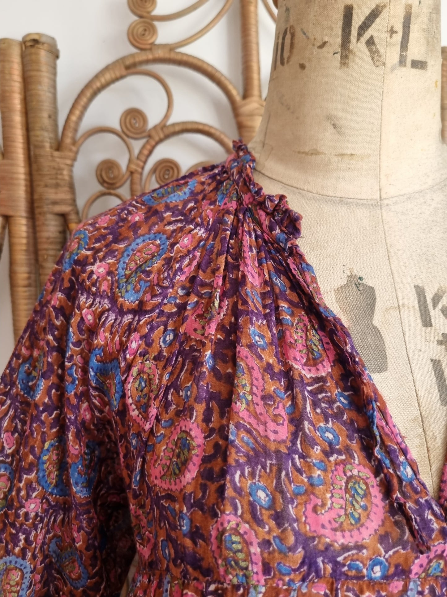 Vintage phool Indian cotton maxi dress