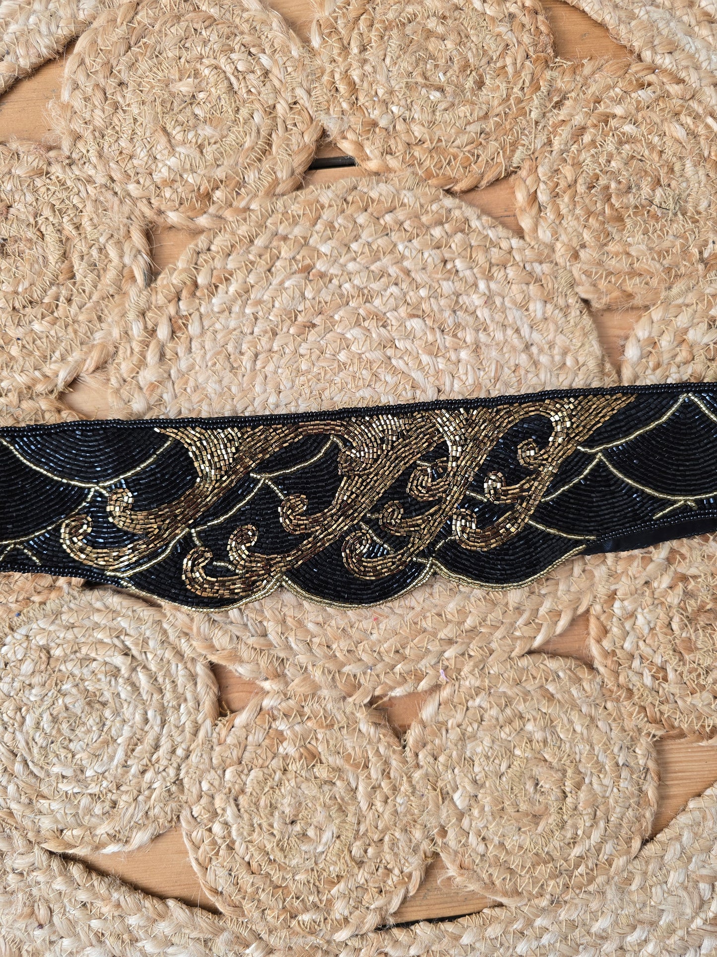 Vintage beaded waist belt