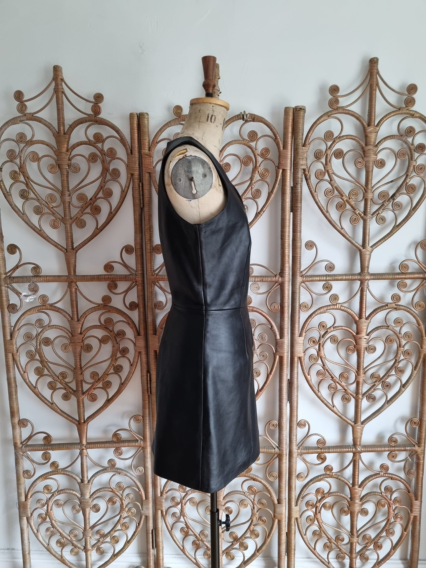 Vintage leather mini dress
