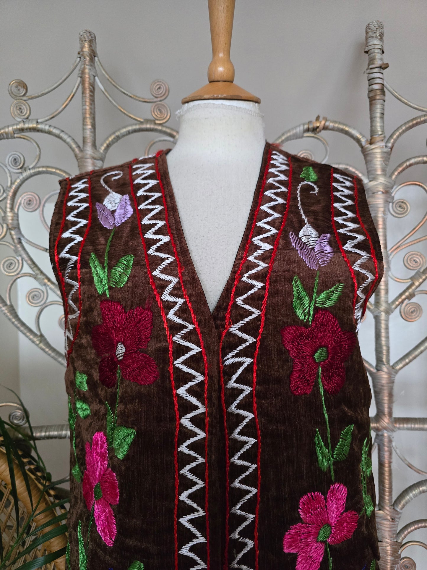 Vintage velvet embroidered waistcoat
