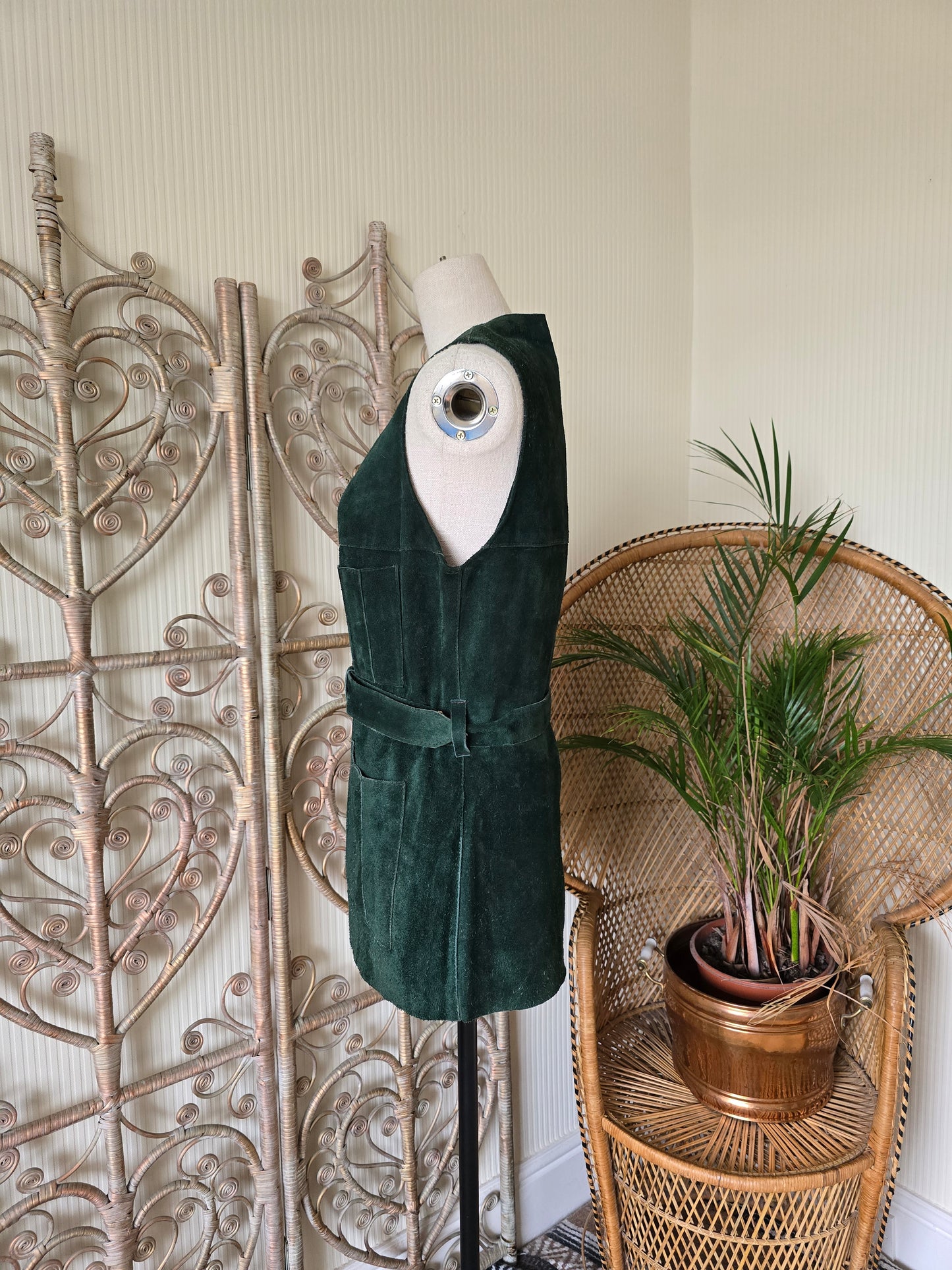 Vintage suede tunic waistcoat