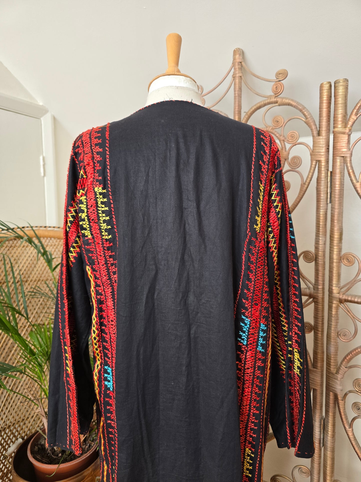 Vintage Bedouin embroidered kaftan dress