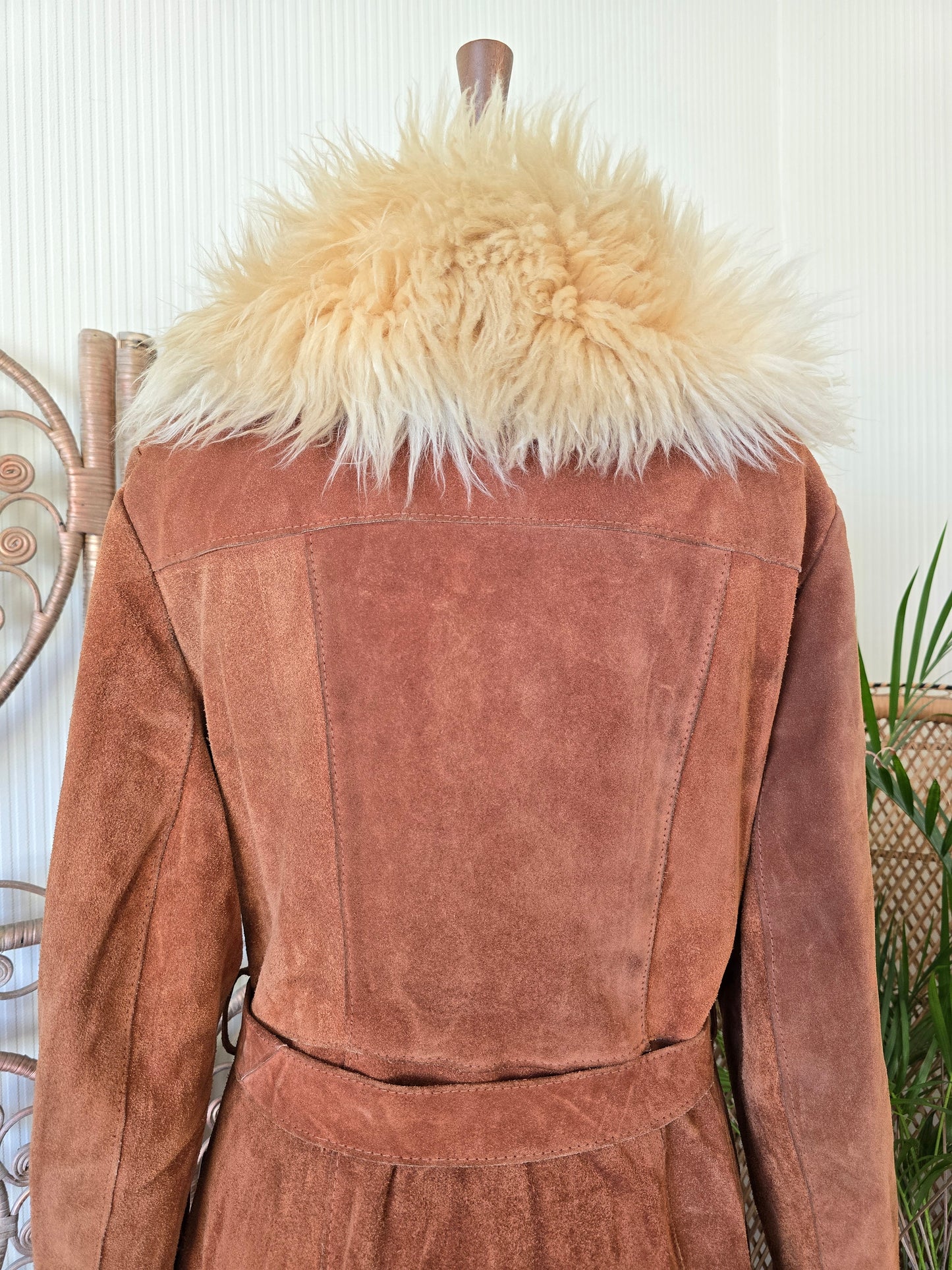 Vintage suede Sheepskin coat M L