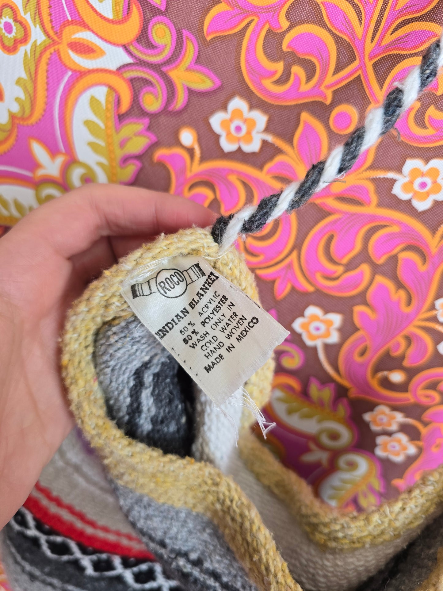 Vintage mexican blanket bag