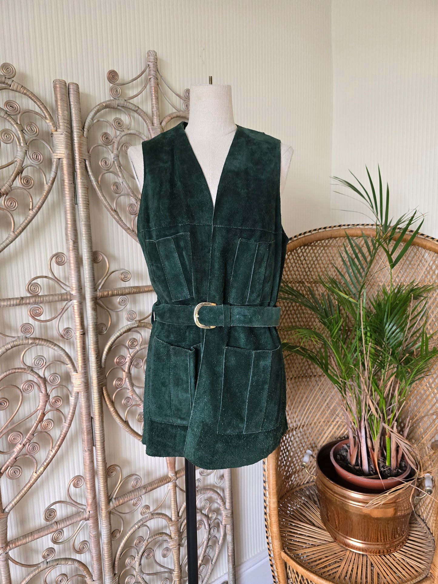 Vintage suede tunic waistcoat
