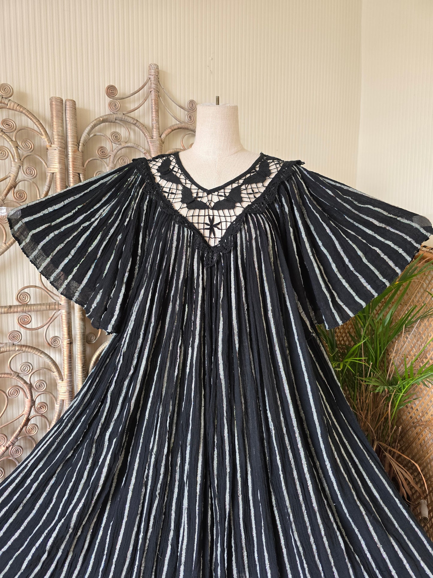 Vintage greek smock dress L