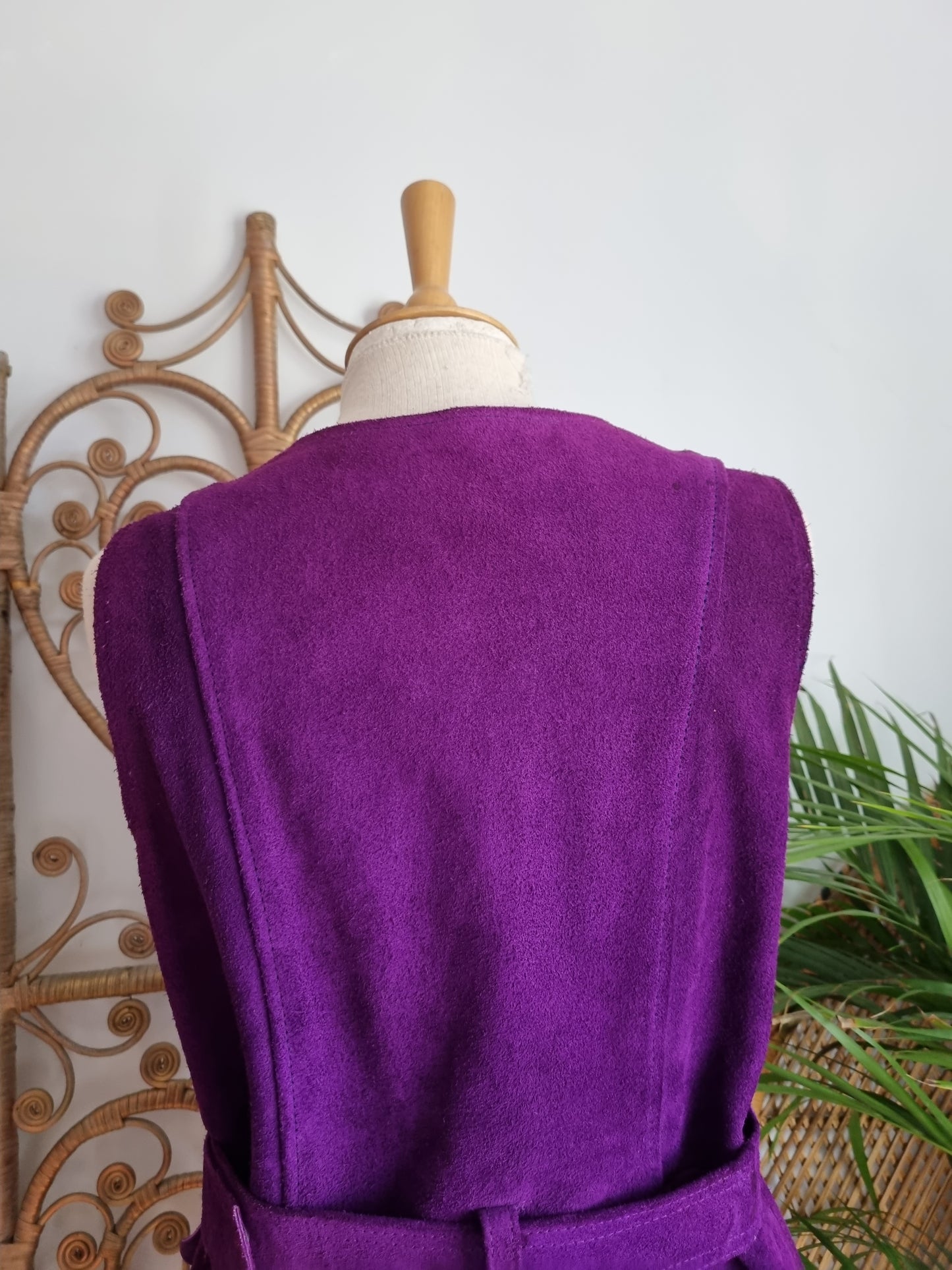 Vintage suede tunic waistcoat