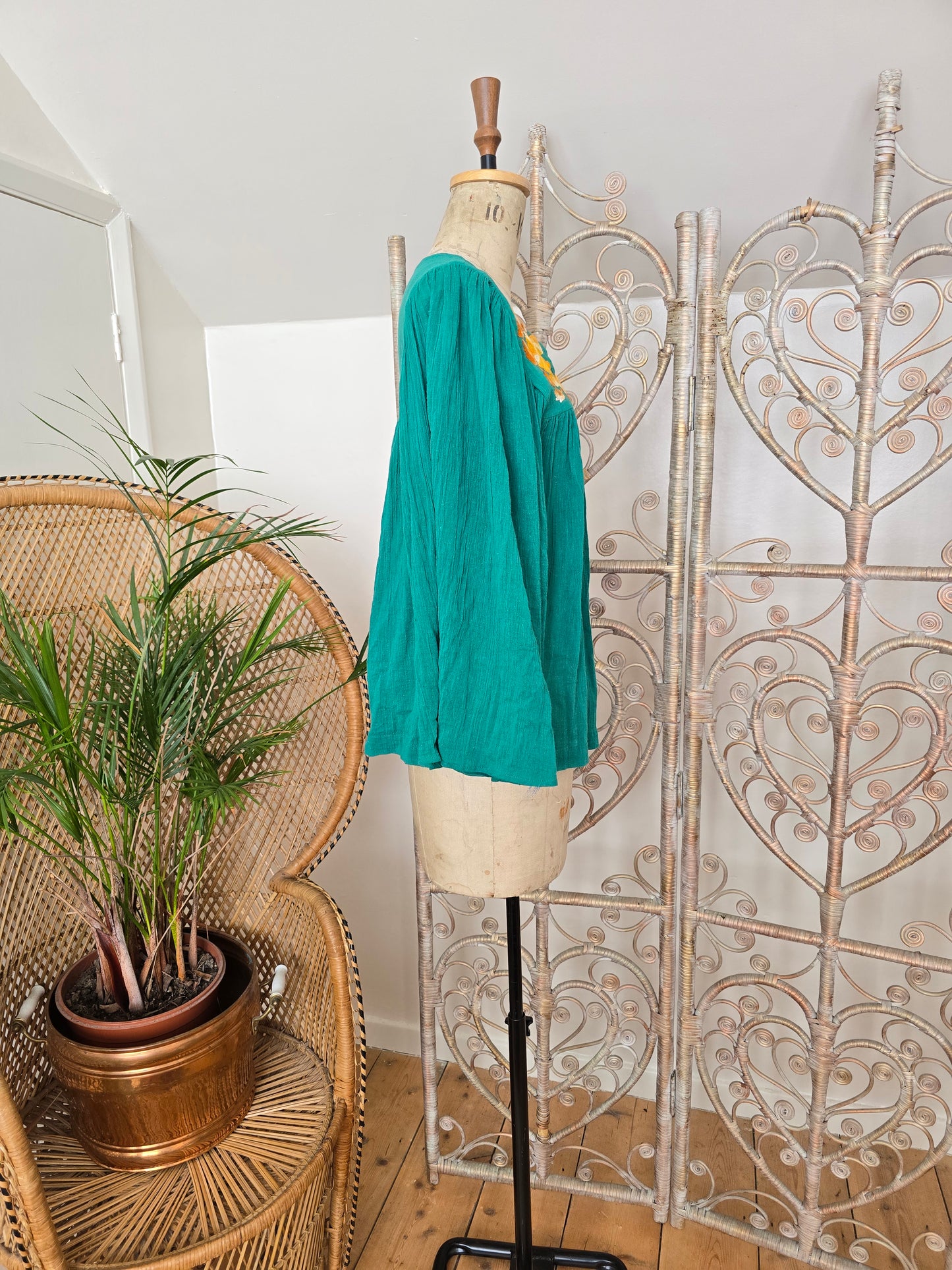 Vintage embroidered cheesecloth blouse
