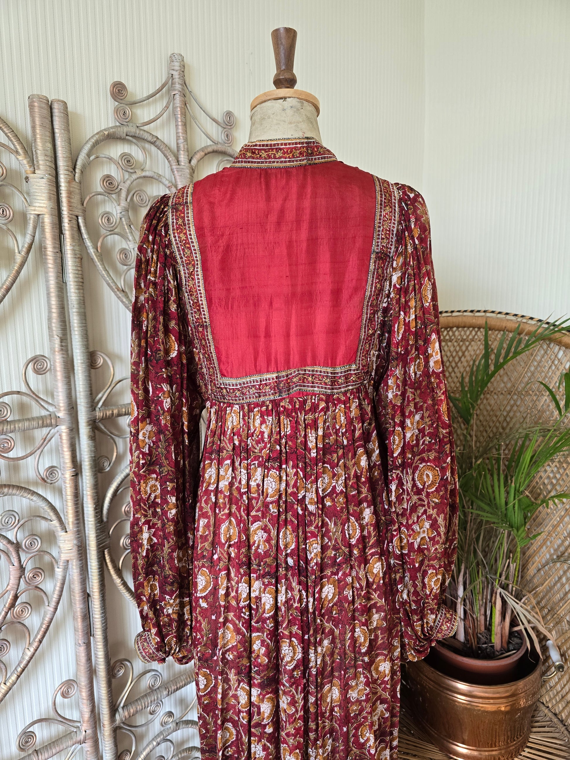 vintage monsoon silk dress Vintage Monsoon Silk Floral Embroidered Beaded Slip Dress UK 12 Black Gold