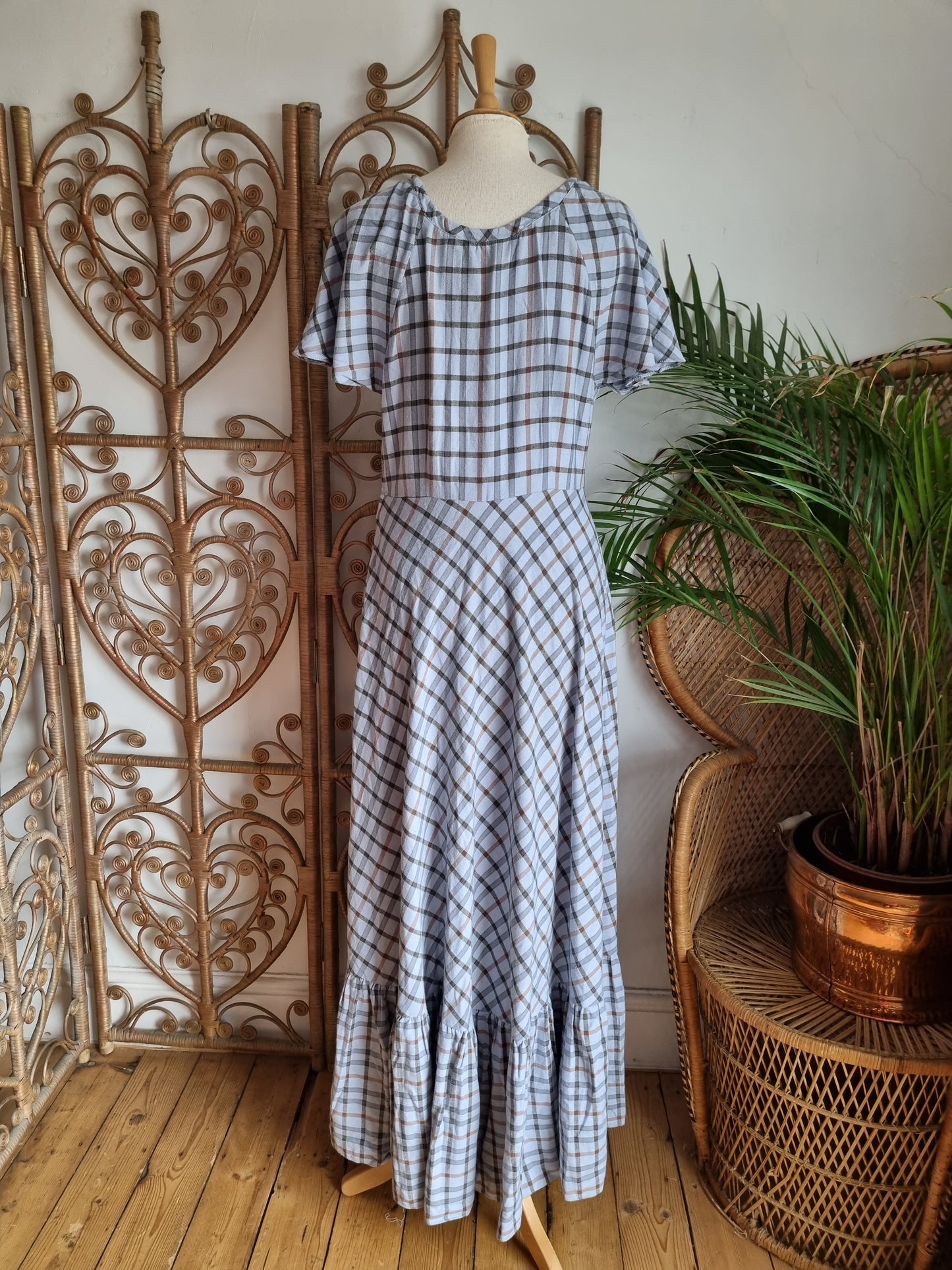 Vintage brushed cotton maxi dress M/S