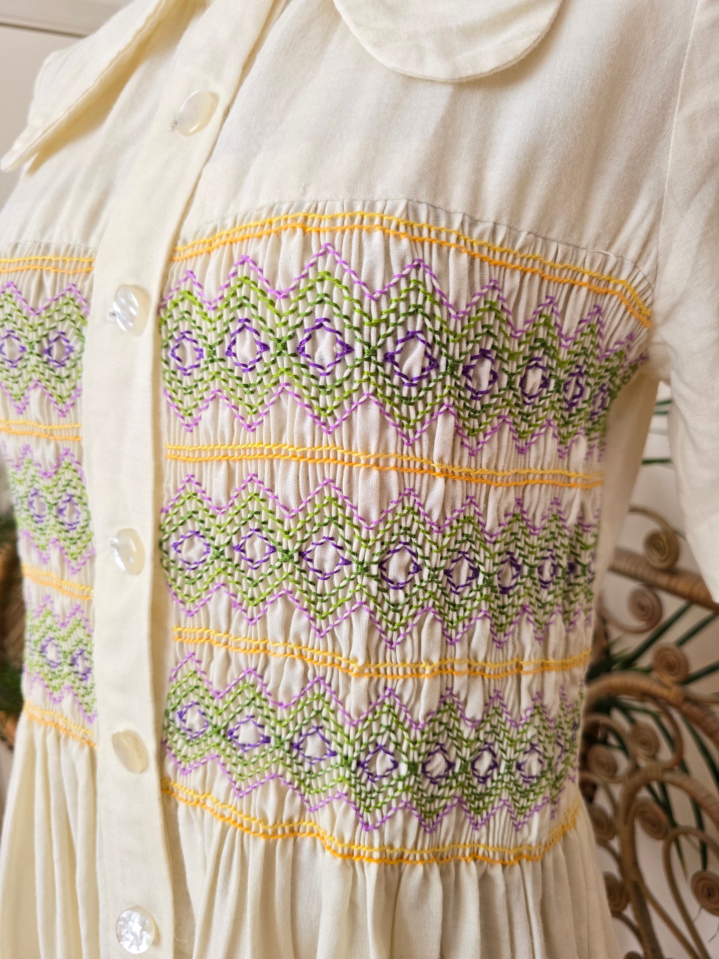 Vintage shirring 60s dress