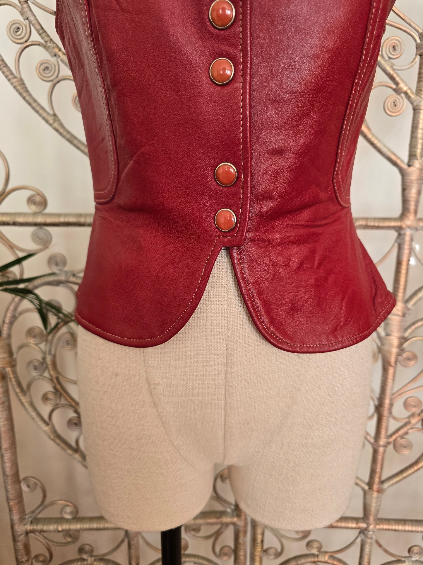 Vintage leather waistcoat