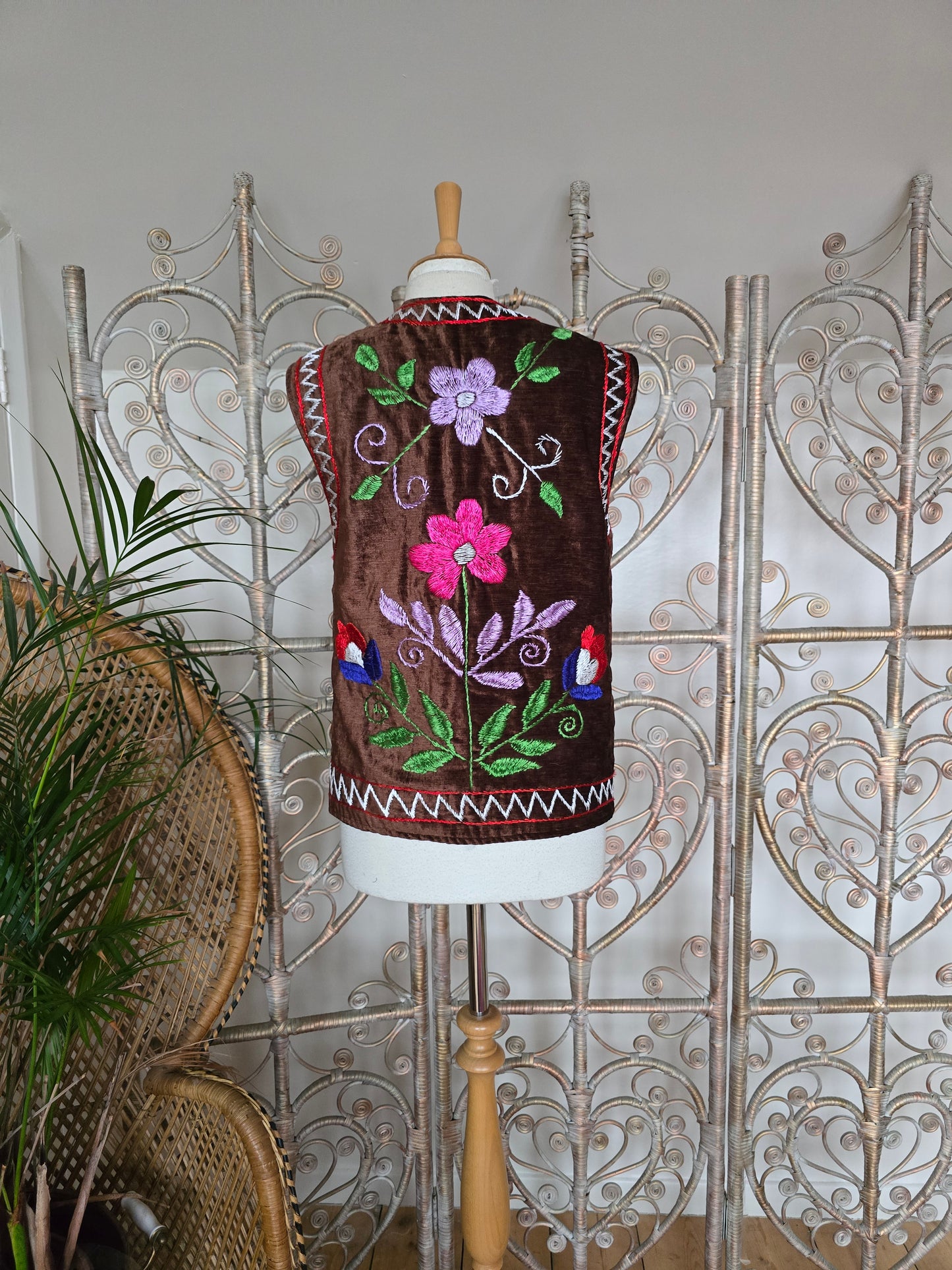 Vintage velvet embroidered waistcoat