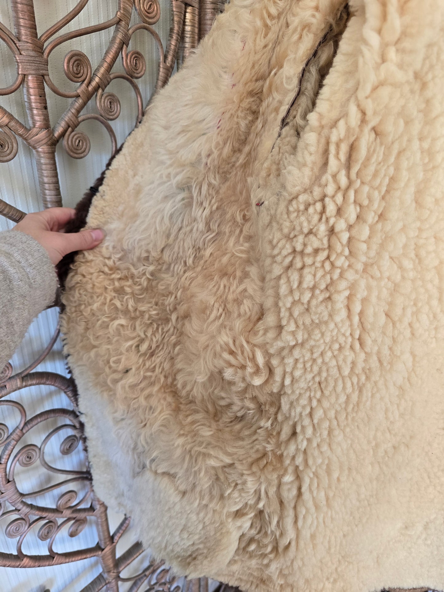 Vintage embroidered sheepskin Polish coat