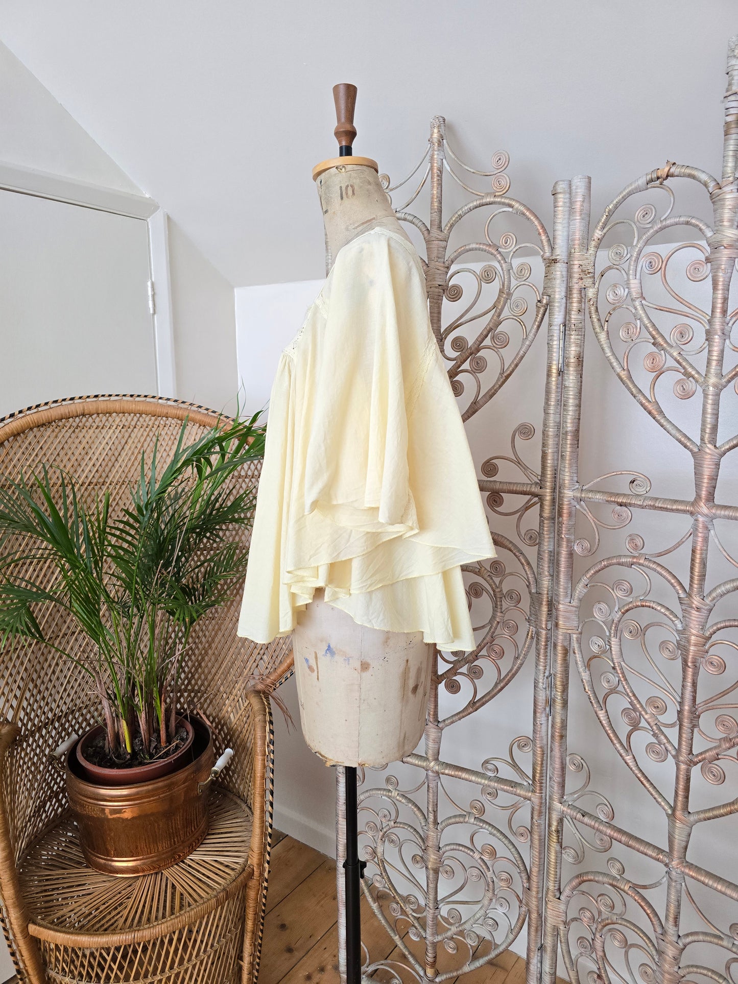 Vintage cape cotton blouse