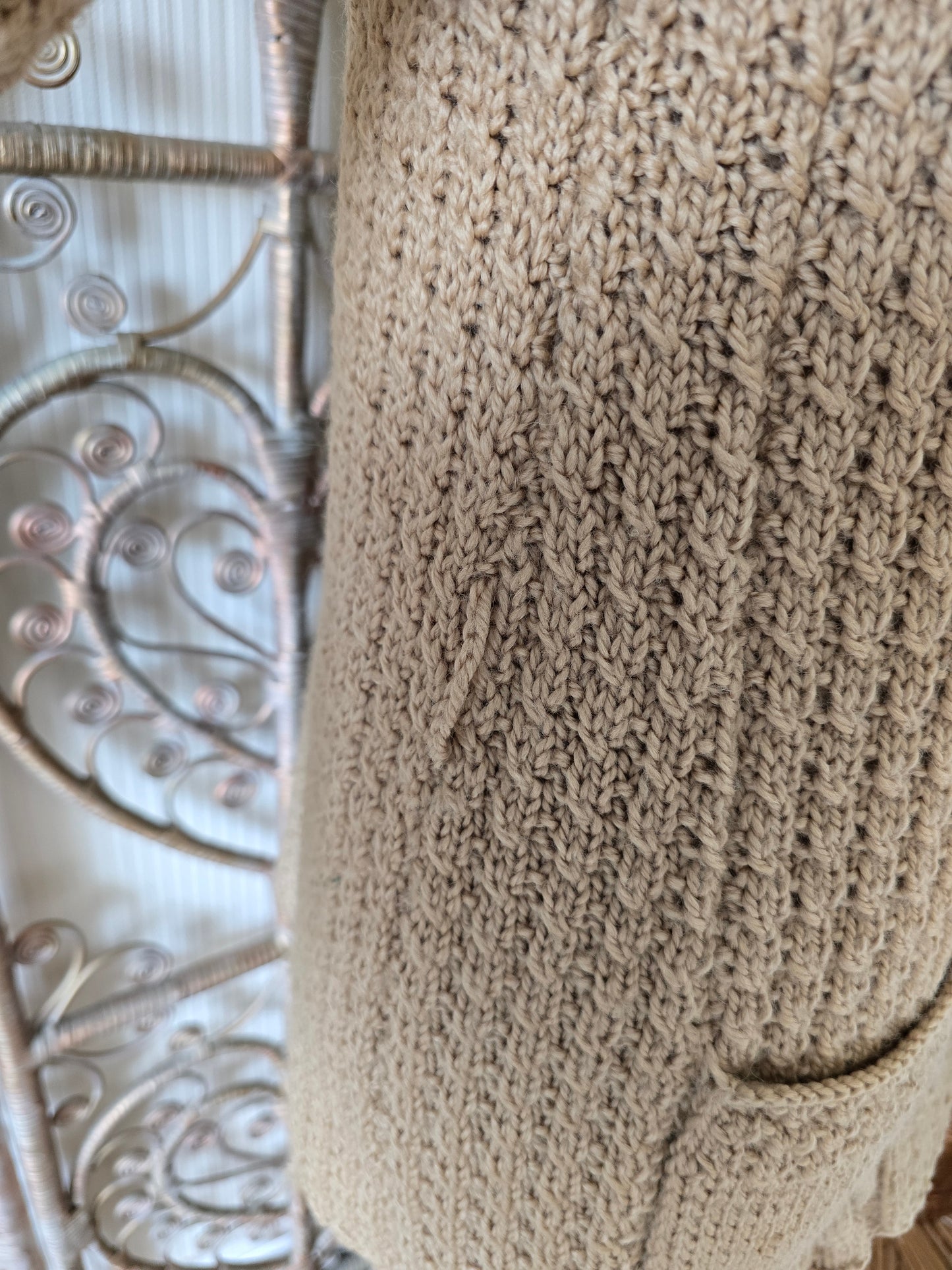 Vintage wool cable knitted cardigan