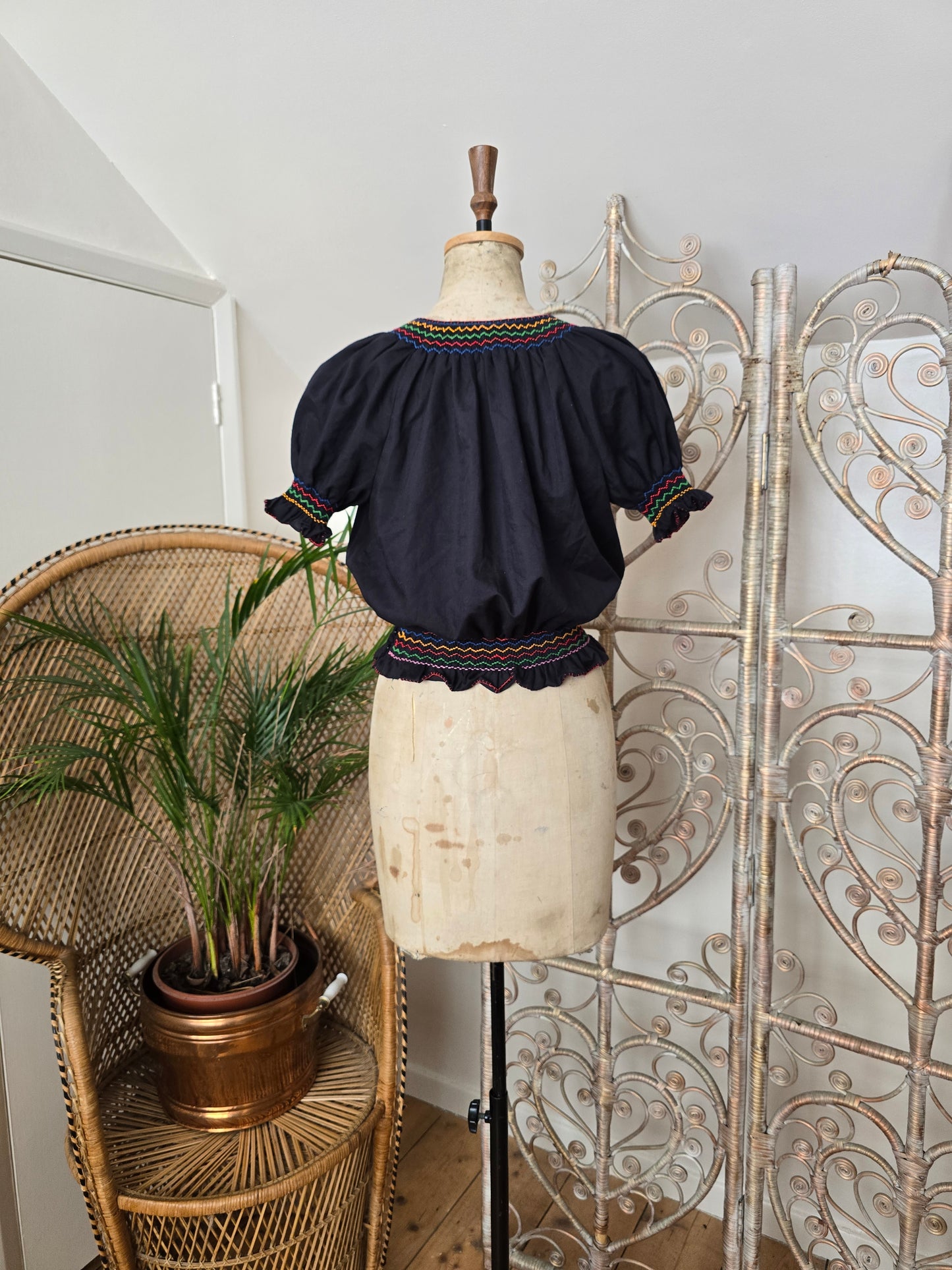 Vintage Hungarian embroidered blouse