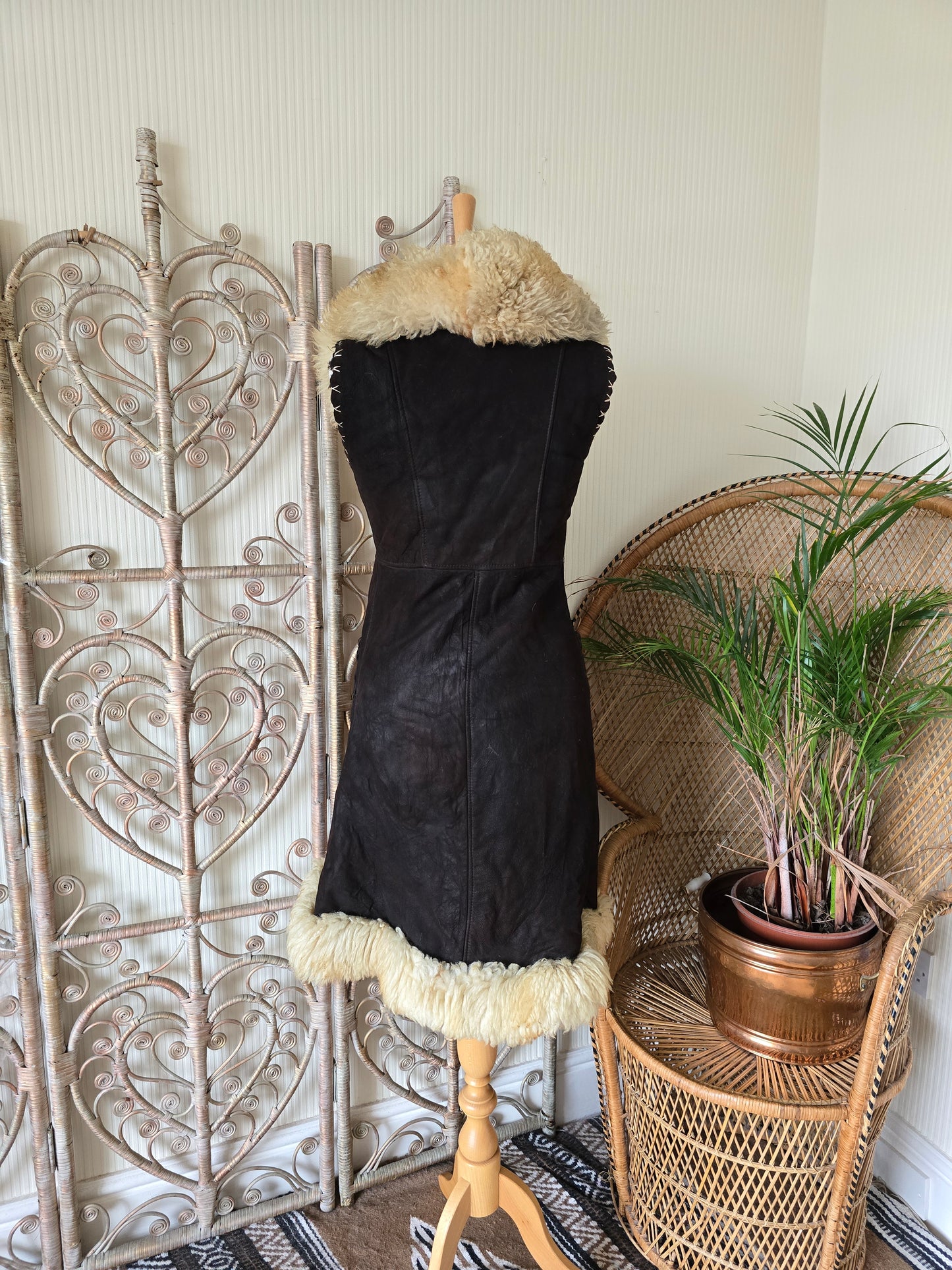 Vintage sheepskin waistcoat