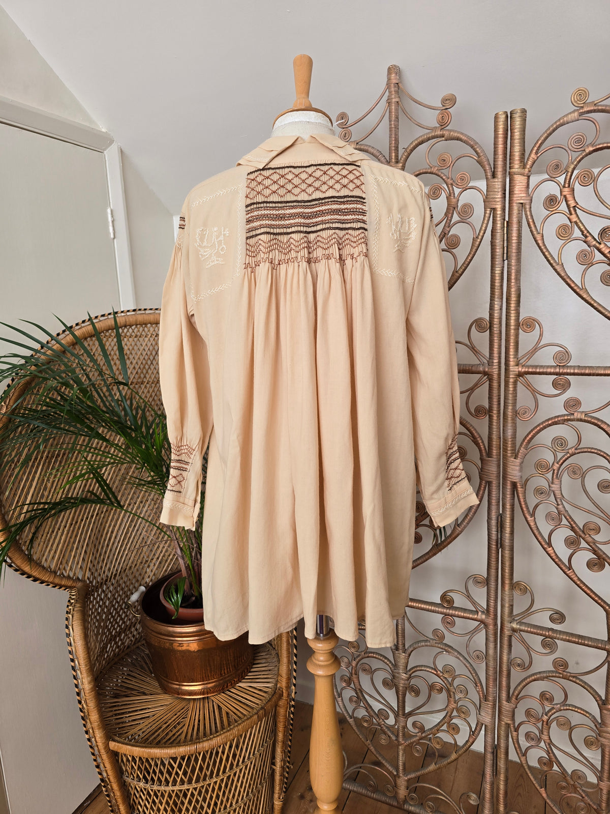 Vintage shirring smock dress