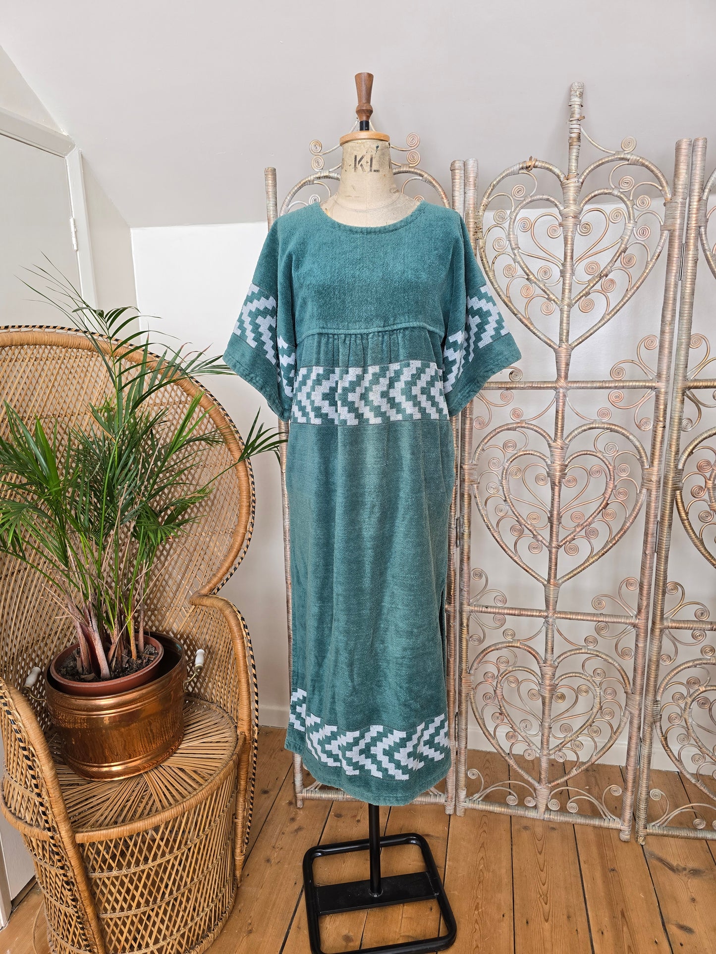 Vintage towelling kaftan dress