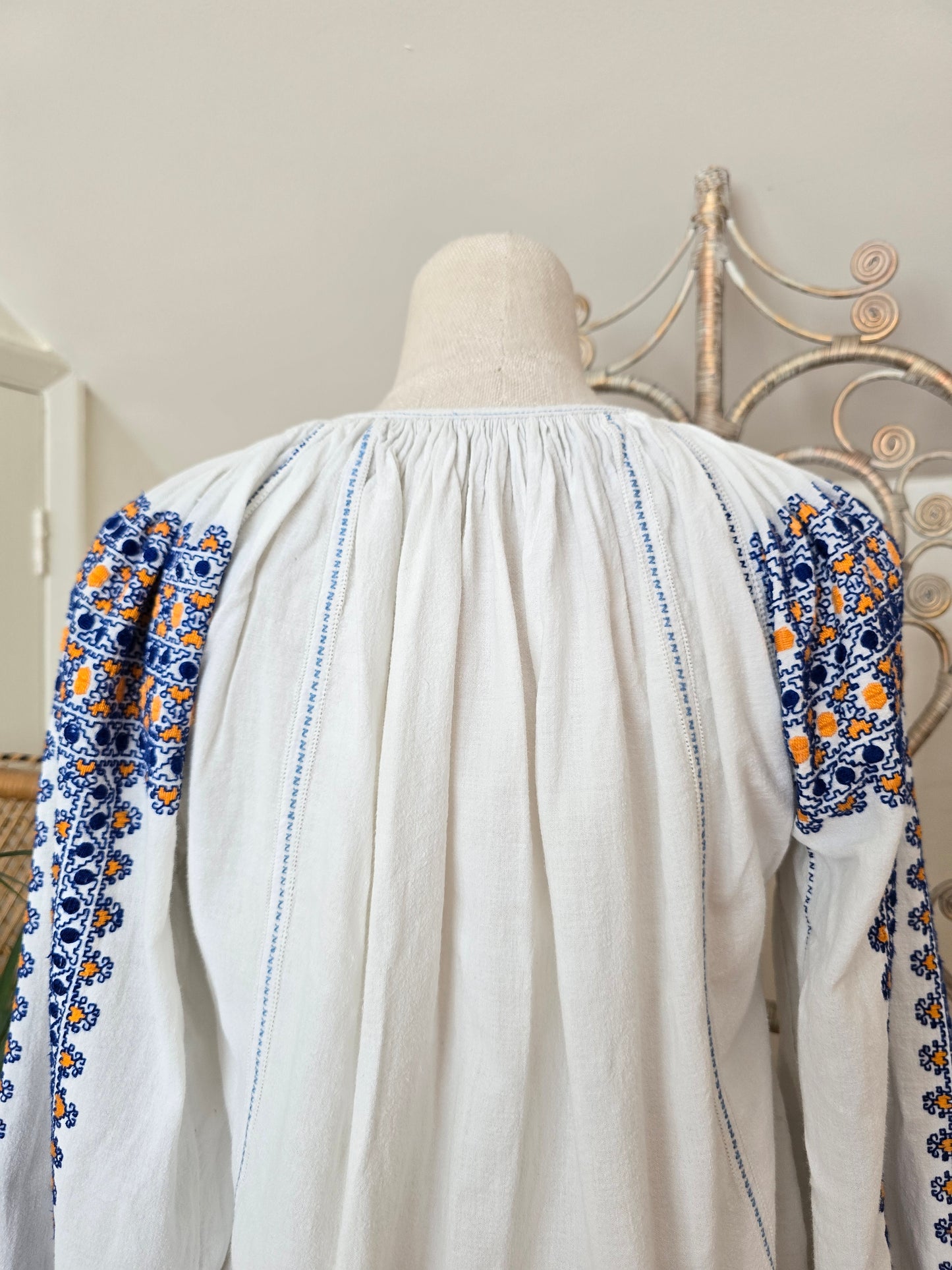 Vintage cotton Romanian blouse