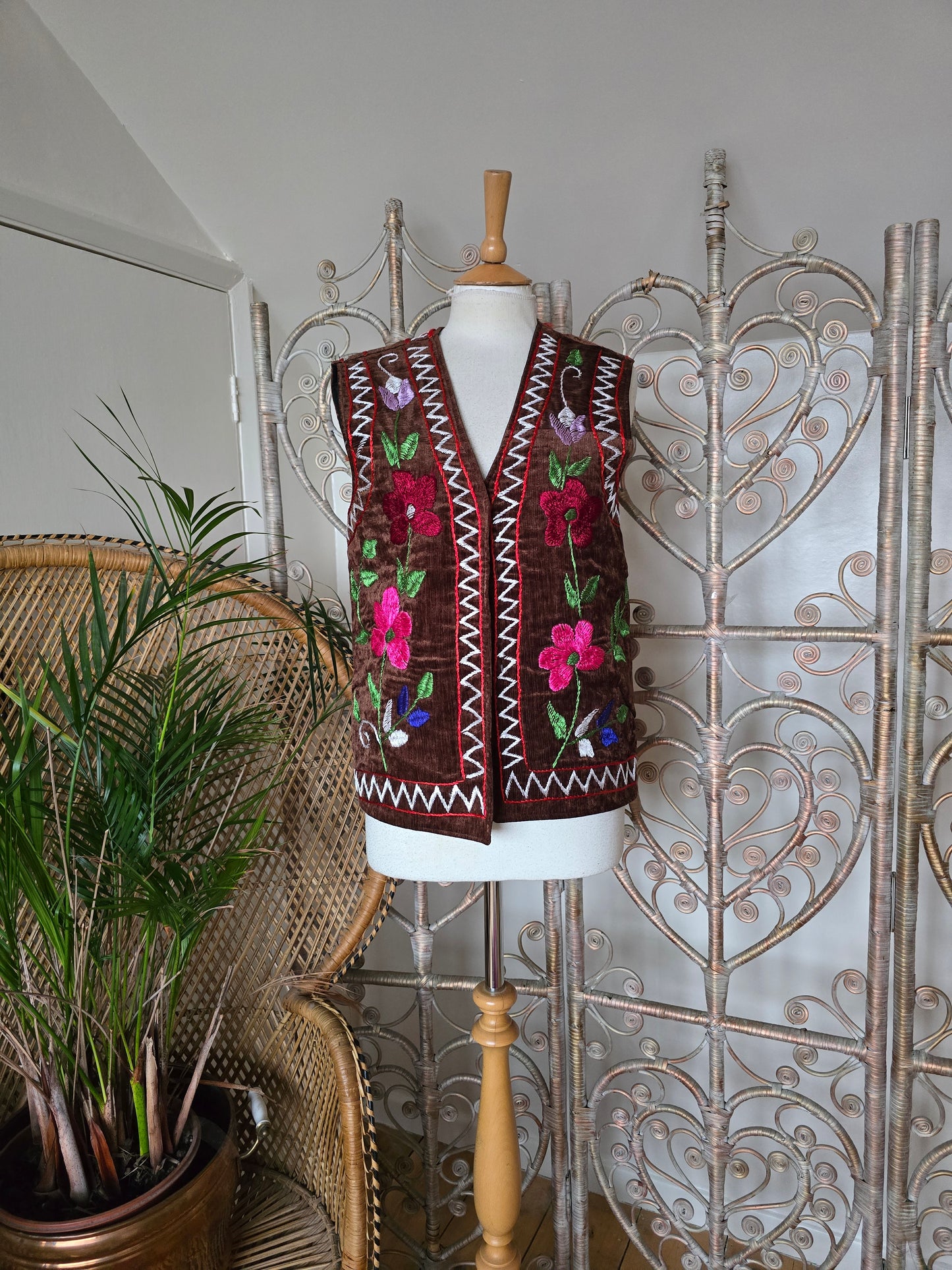 Vintage velvet embroidered waistcoat