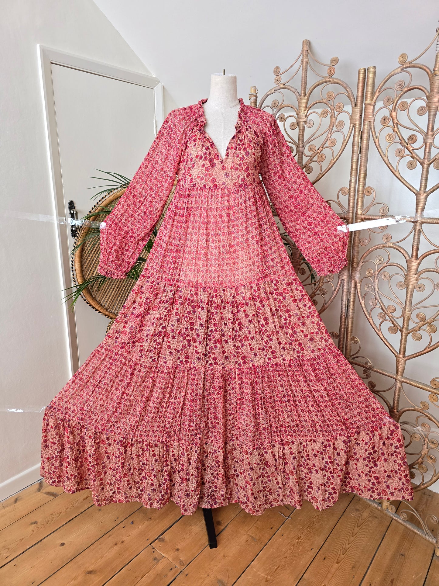 Vintage phool Indian cotton maxi dress