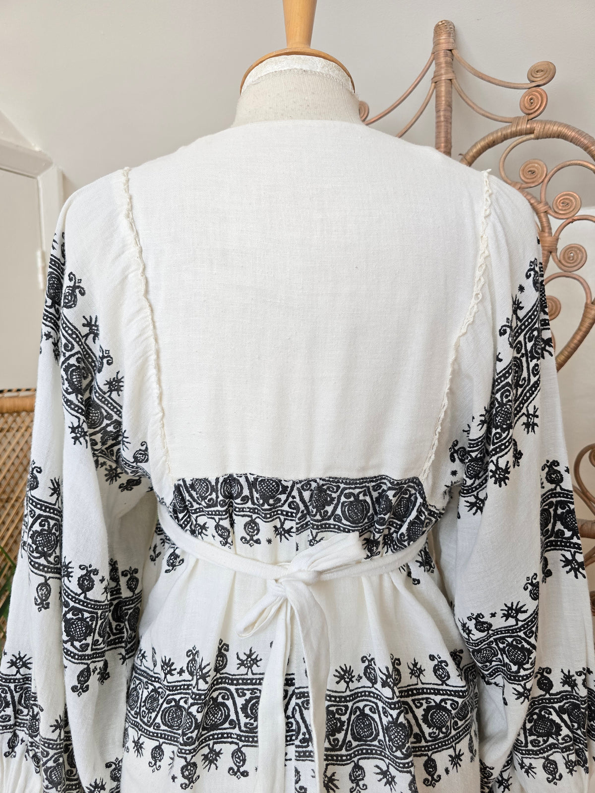 Vintage cotton balloon sleeves tunic