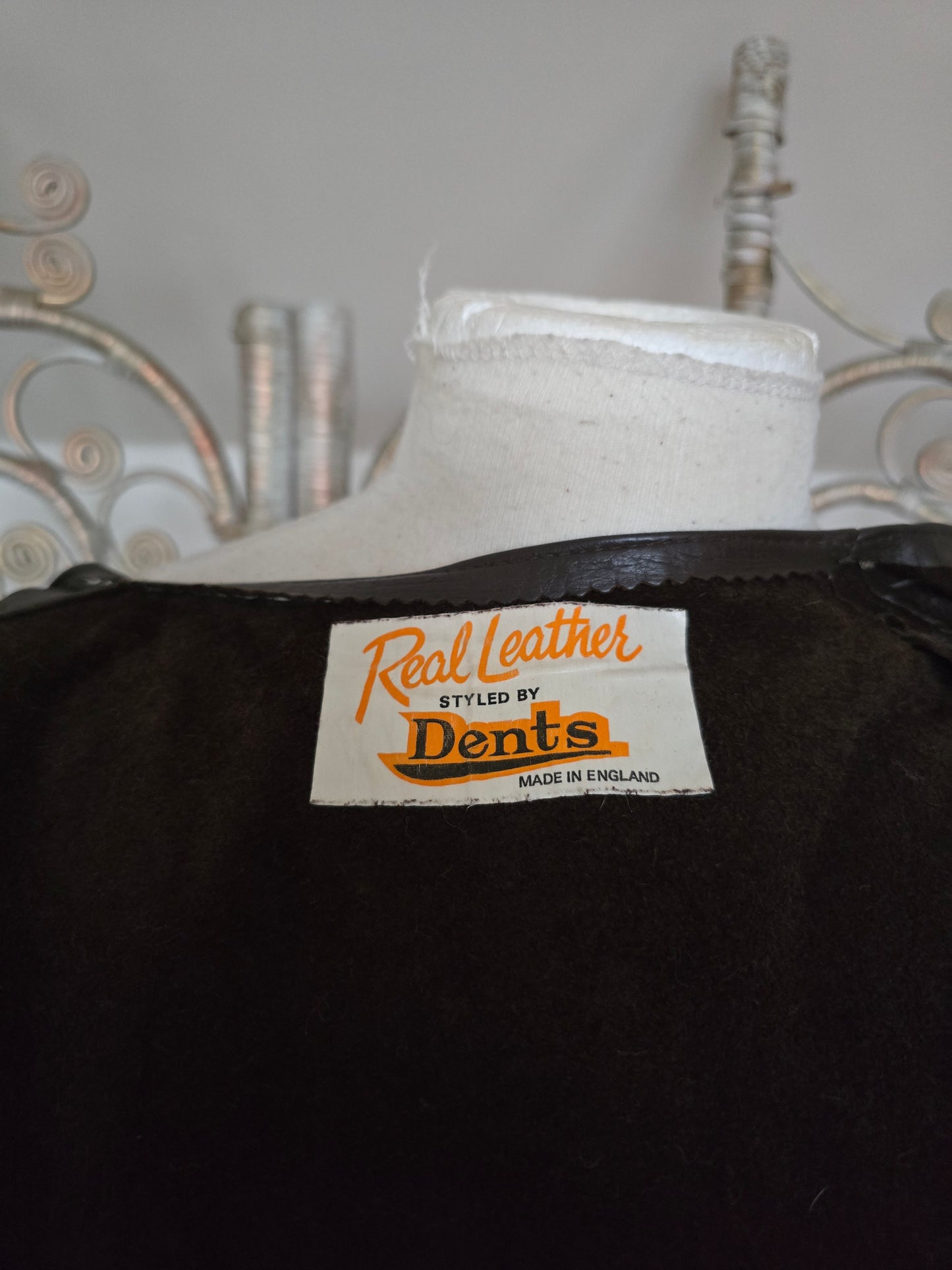 Vintage dark brown 60s leather dress