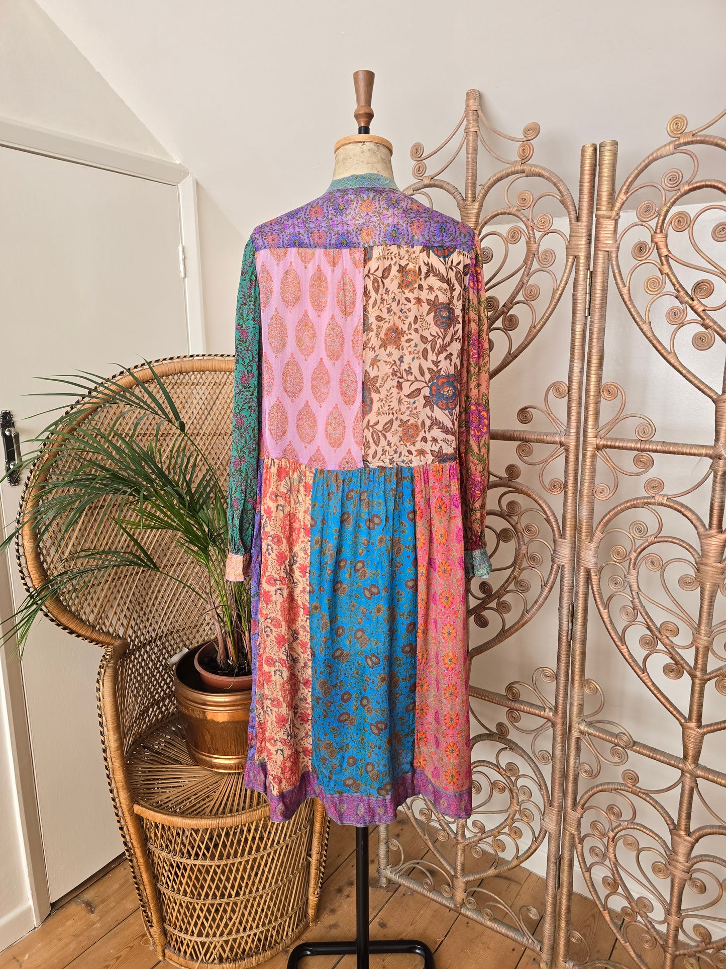 Vintage silk Judith Ann indian 70s dress