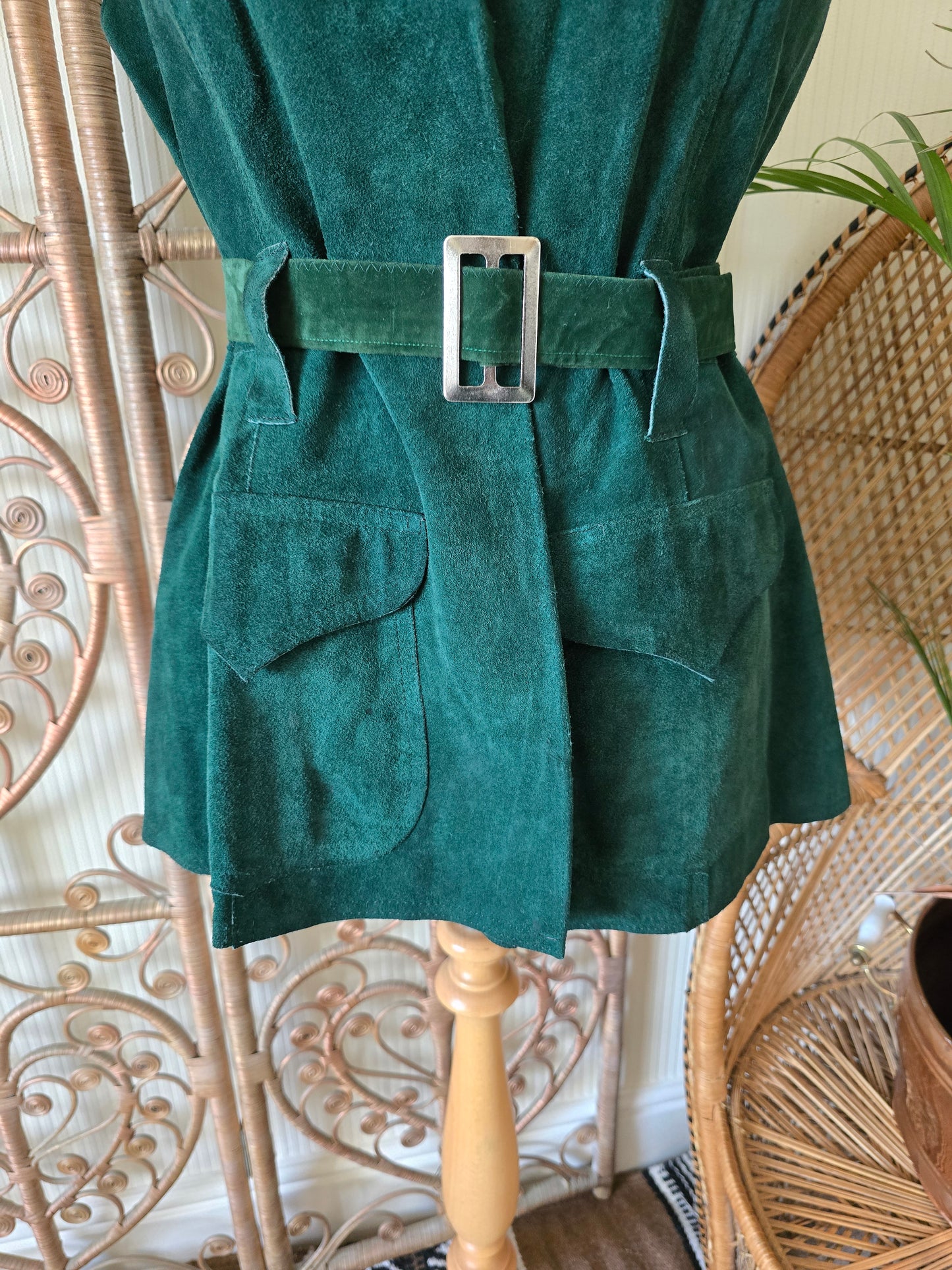 Vintage suede tunic waistcoat