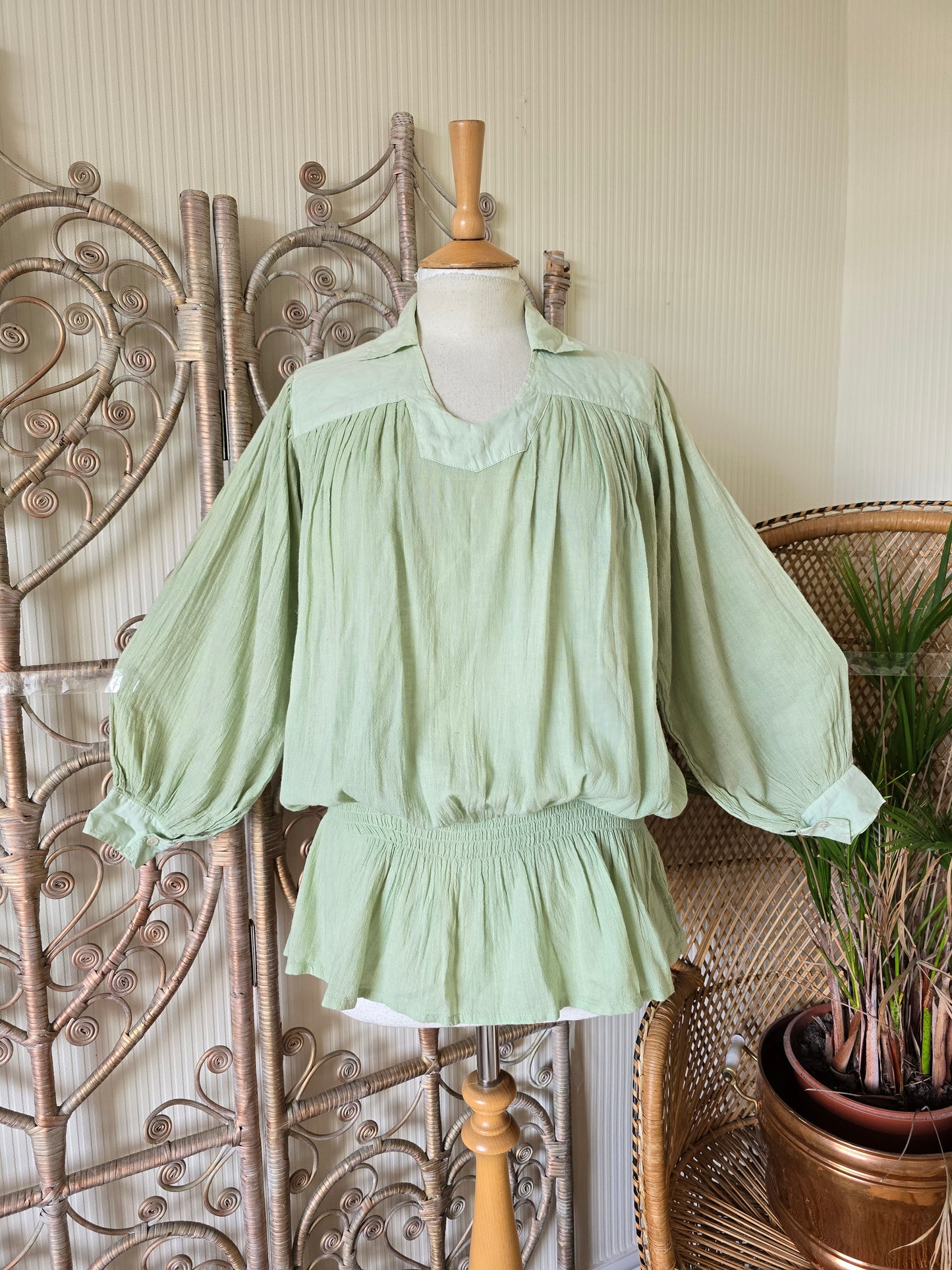 Vintage cheesecloth tunic blouse