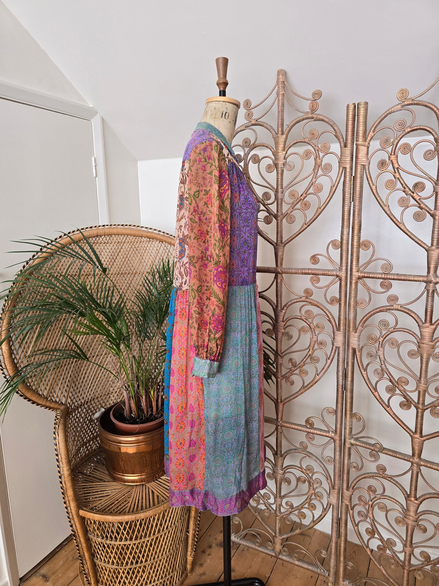 Vintage silk Judith Ann indian 70s dress