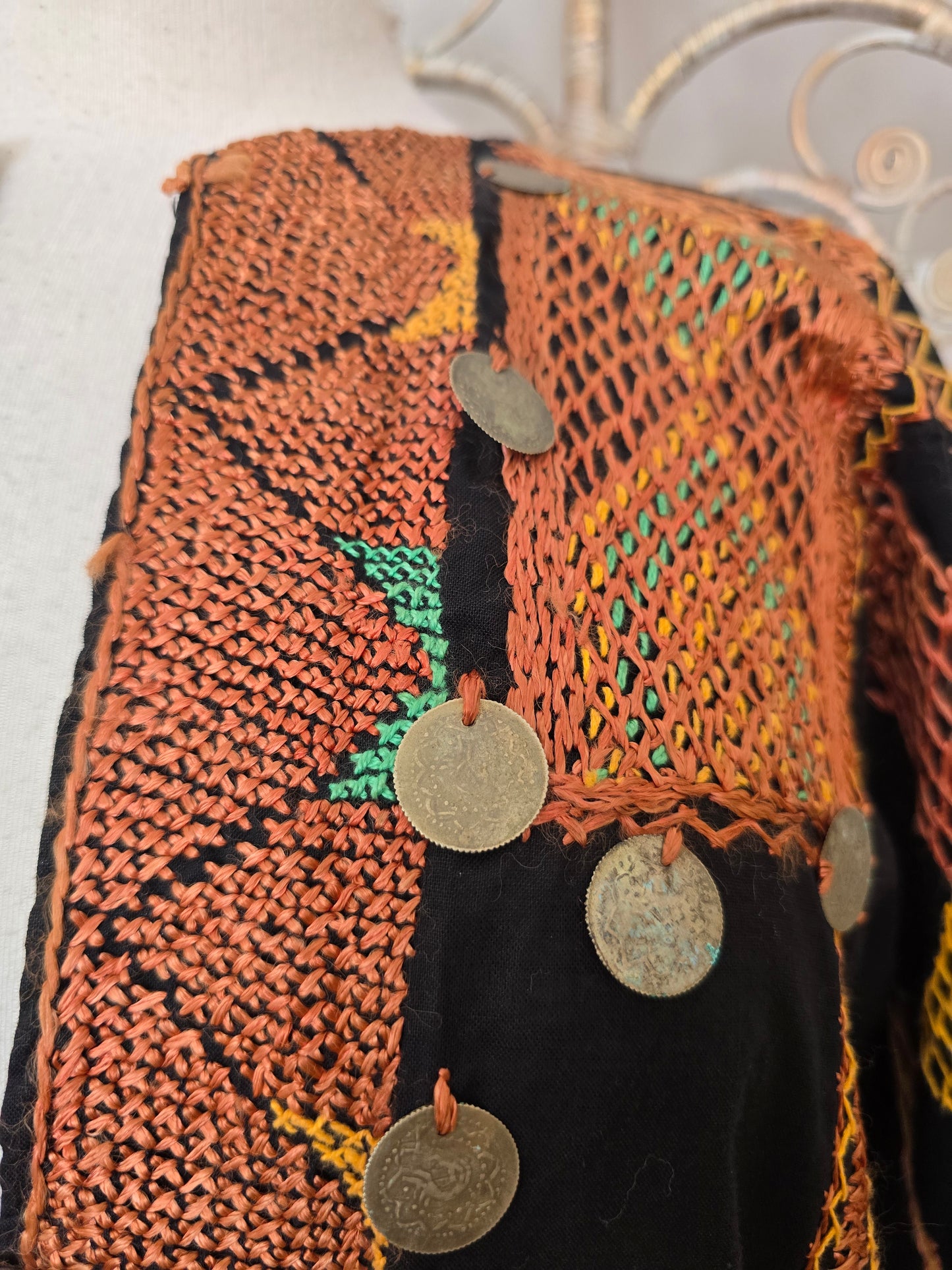 Vintage Bedouin embroidered kaftan dress