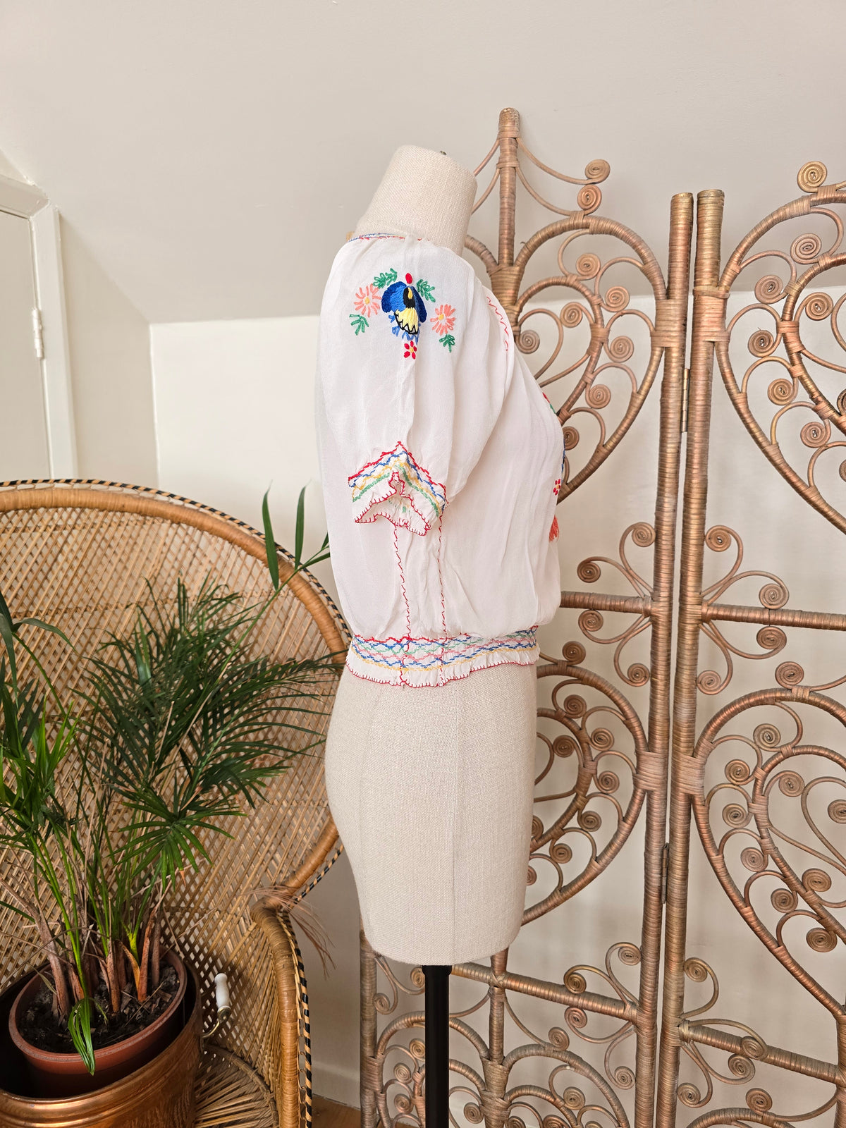 Vintage Hungarian embroidered blouse