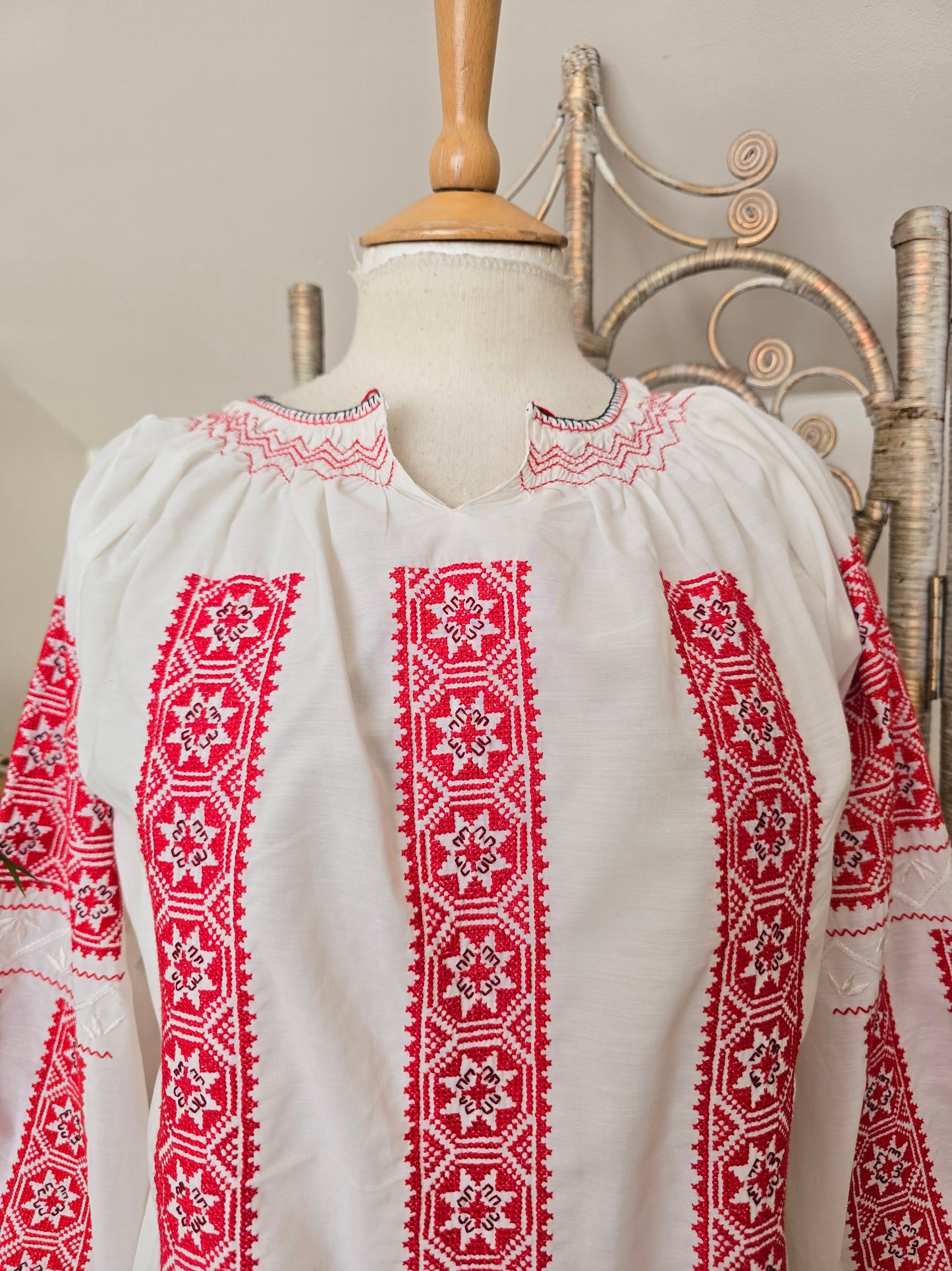 Vintage Romanian embroidered blouse