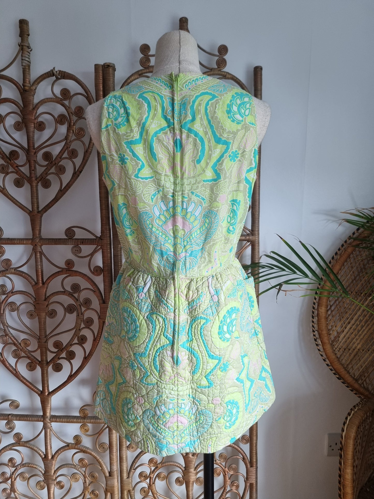 Vintage 60s quilted mini dress