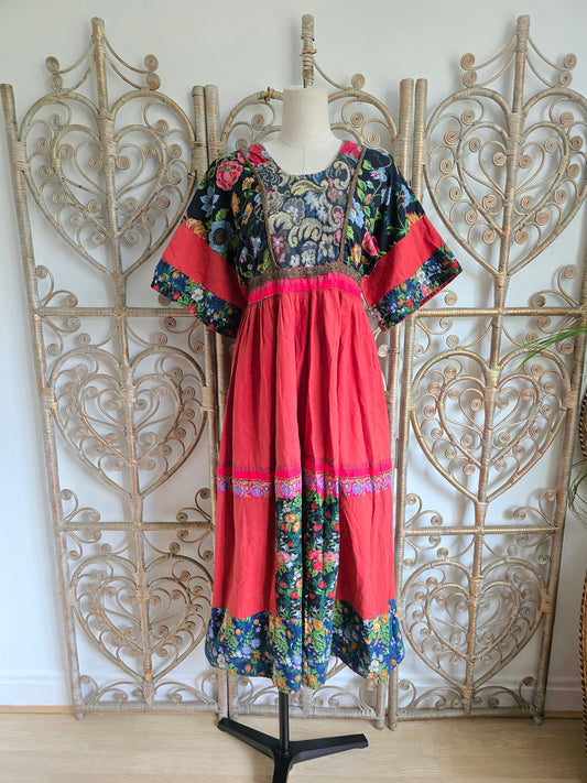 Vintage tapestry patchwork dress